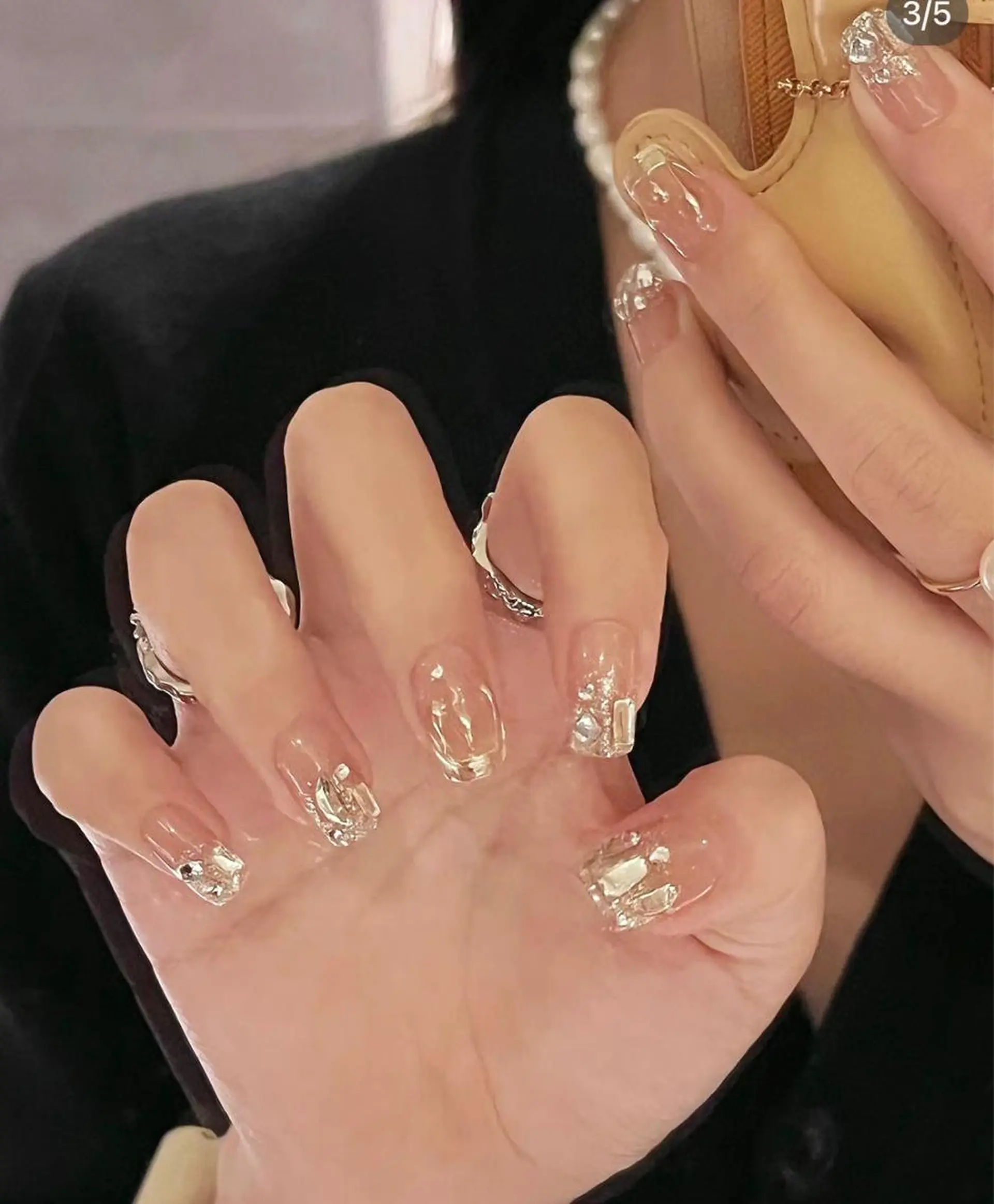 ネイル 持ち込み ストーンネイル Kaka Nailsのネイルデザイン