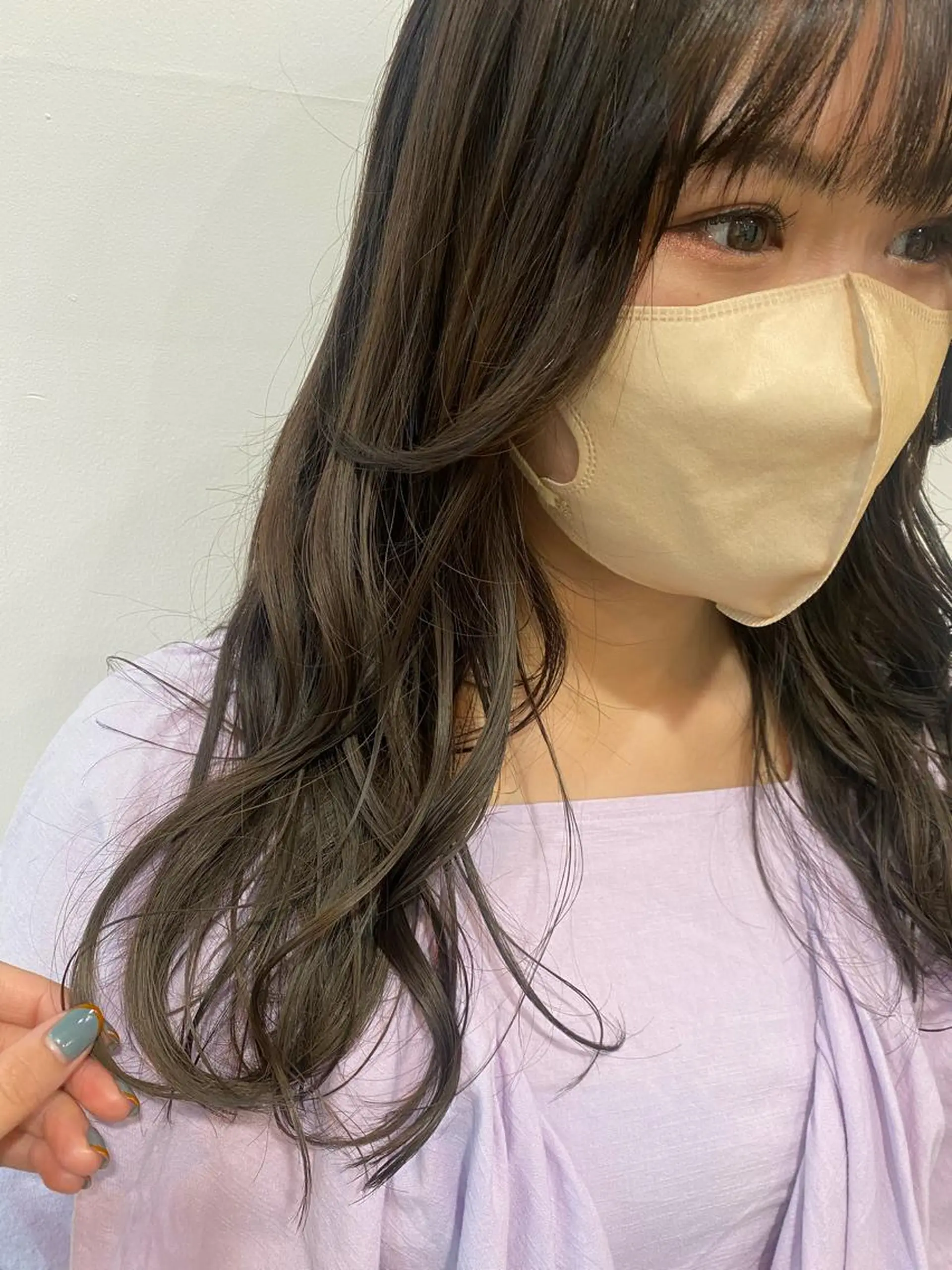 セミロング カラー 艶 ケアブリーチ 🎀🩵RISAのヘアスタイル