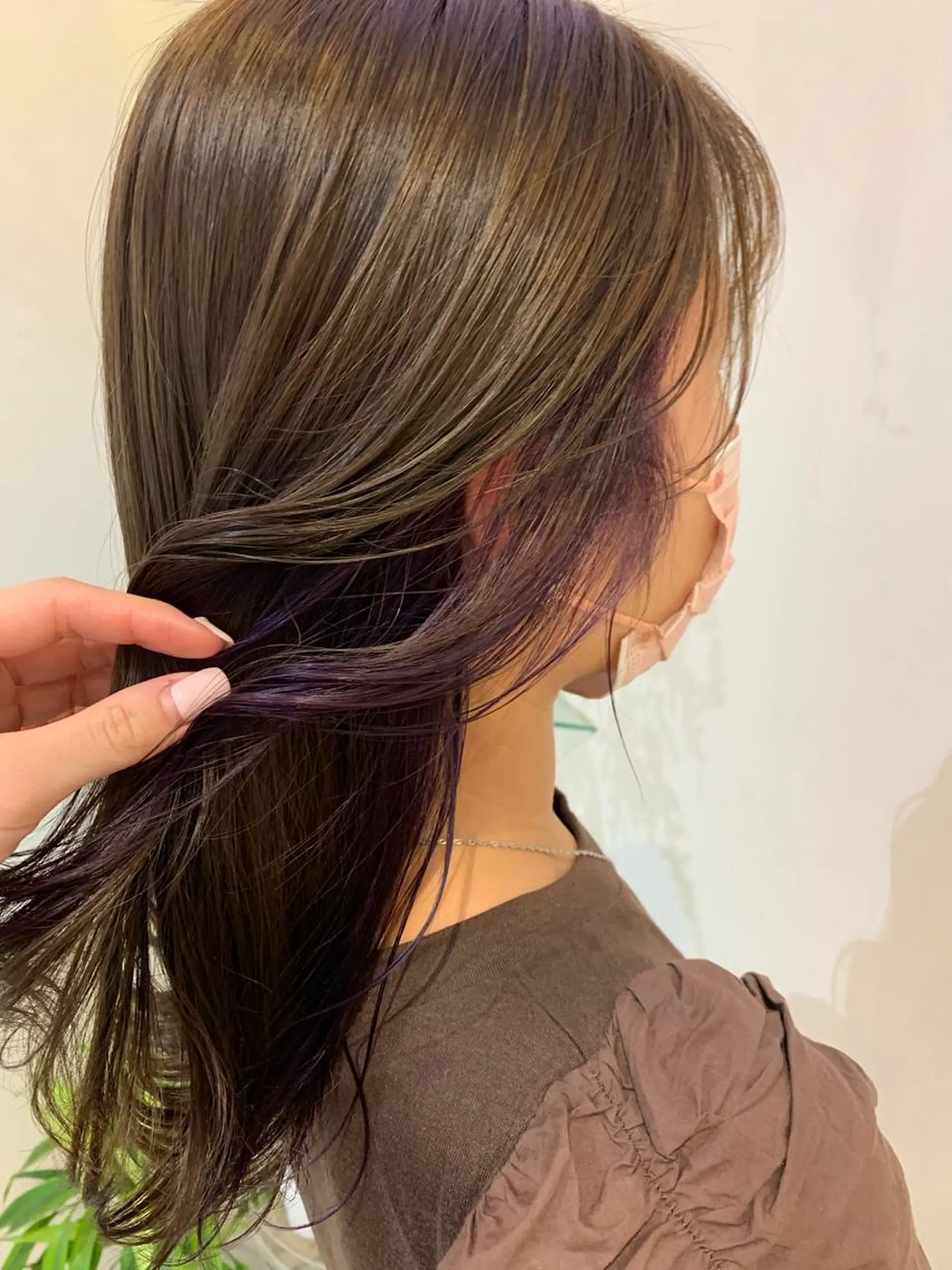 セミロング カラー ラベンダーカラー 透けるbrown カラー🎗♡yukaのヘアスタイル