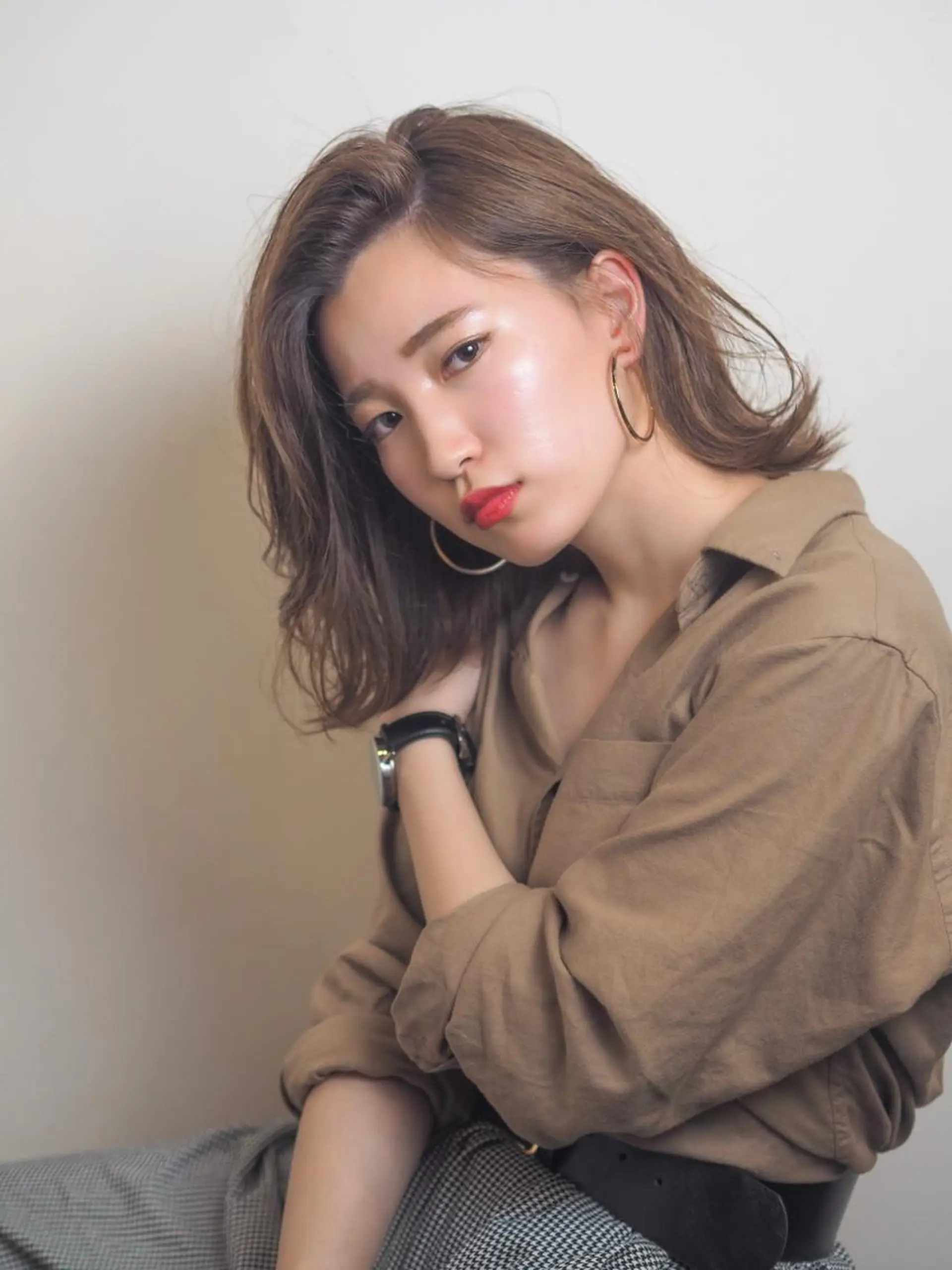 ミディアム ハイライト GLOSSY所属・坂本 直樹のヘアスタイル