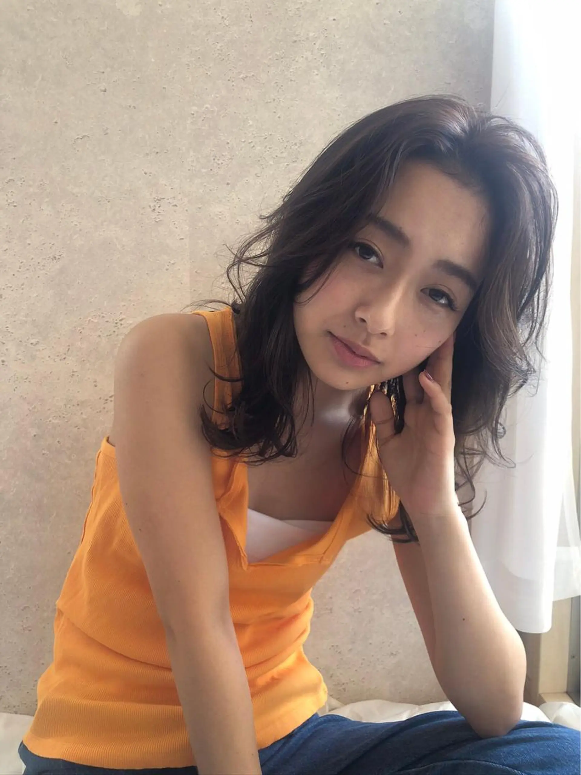 ミディアム カラー 髪質改善／艶髪特化 /柔らかさ/清水翔矢のヘアスタイル