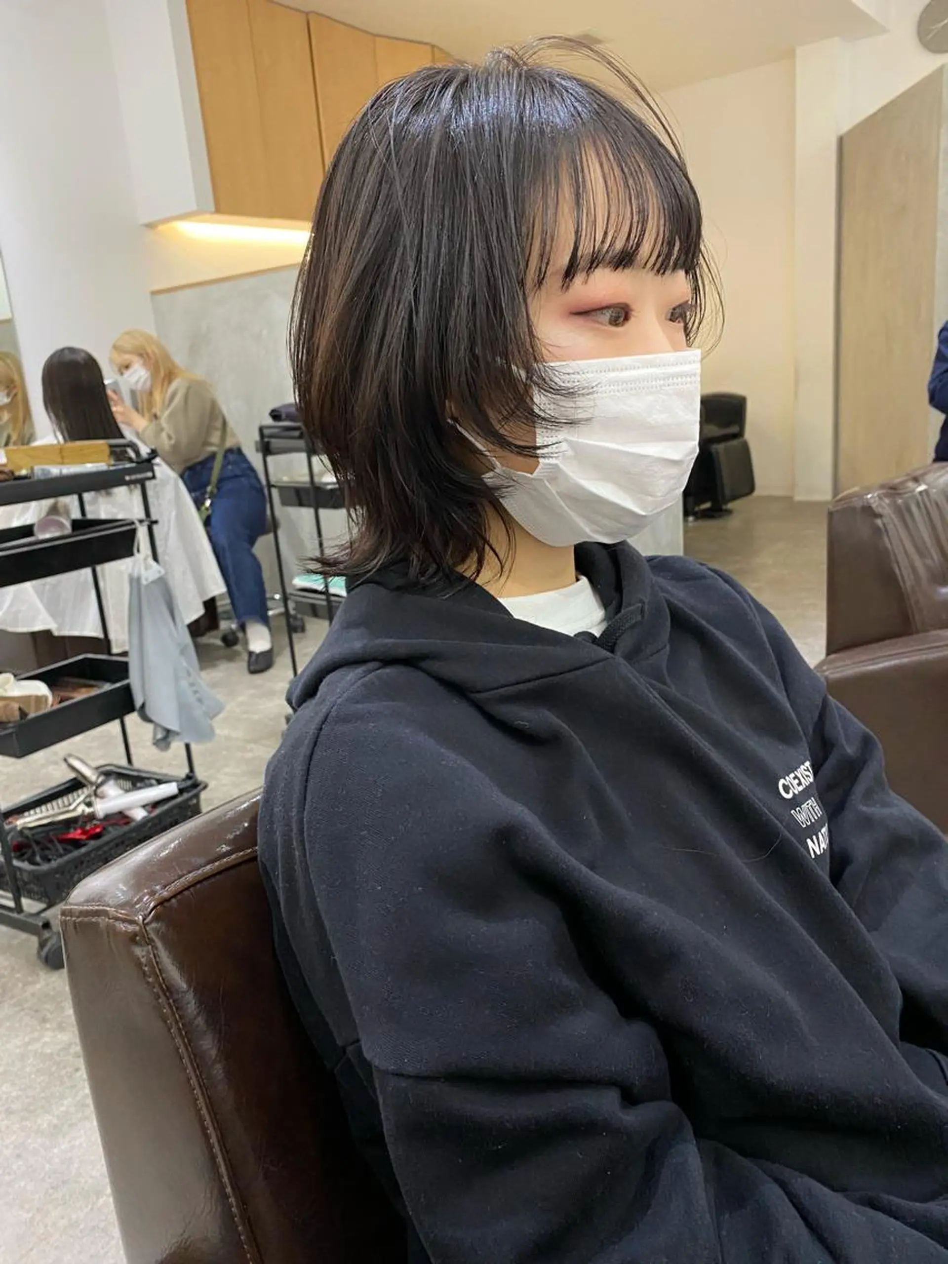 ミディアム カラー アッシュ ダークアッシュ ウルフカット カット ヘアカラー 森貴裕/ベージュ/ パーマ/オリーブのヘアスタイル