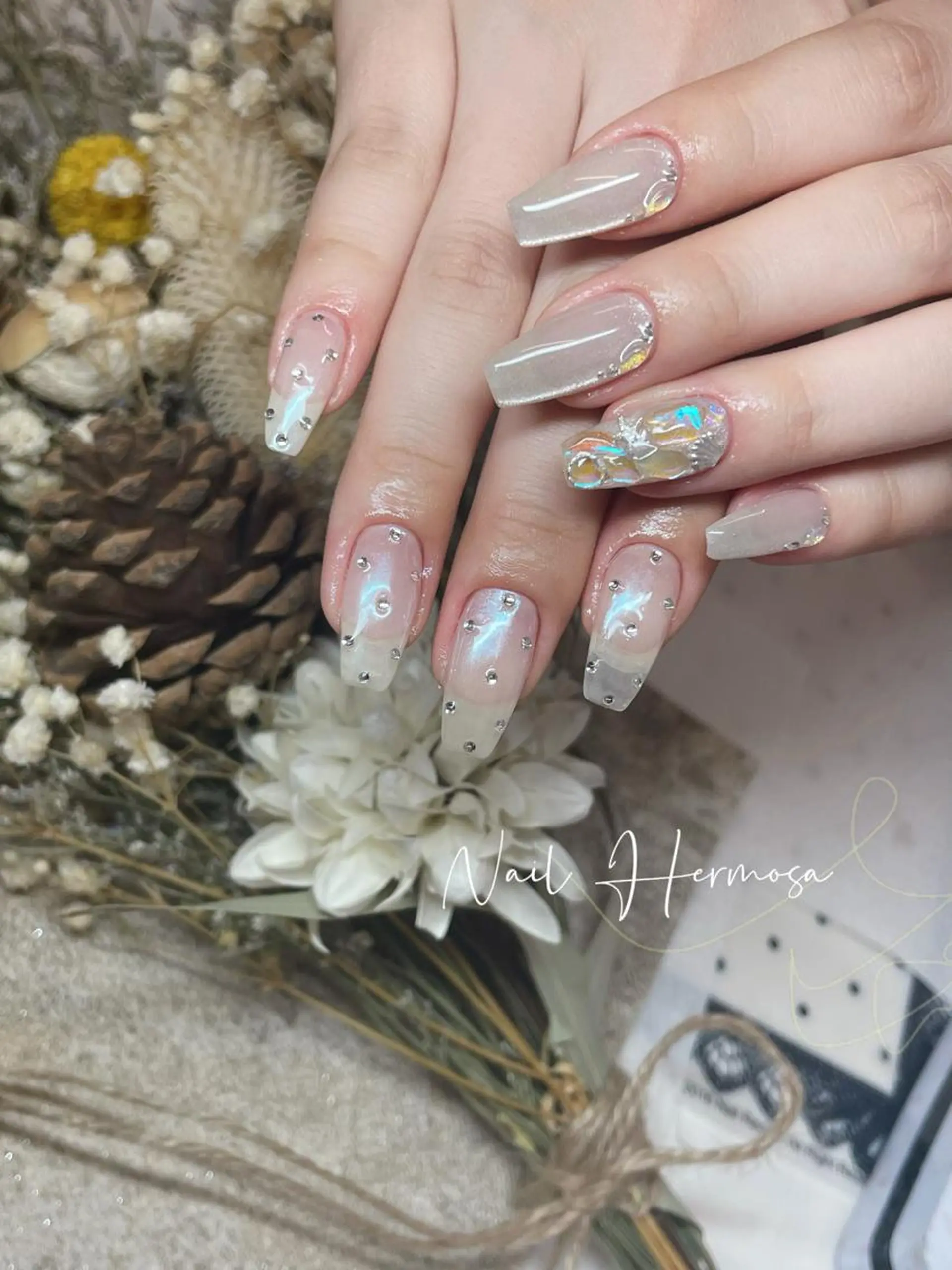 ネイル 長さ出し フラッシュネイル フットネイル ジェルネイル マグネットネイル ハンドネイル ネイル エルモサのネイルデザイン