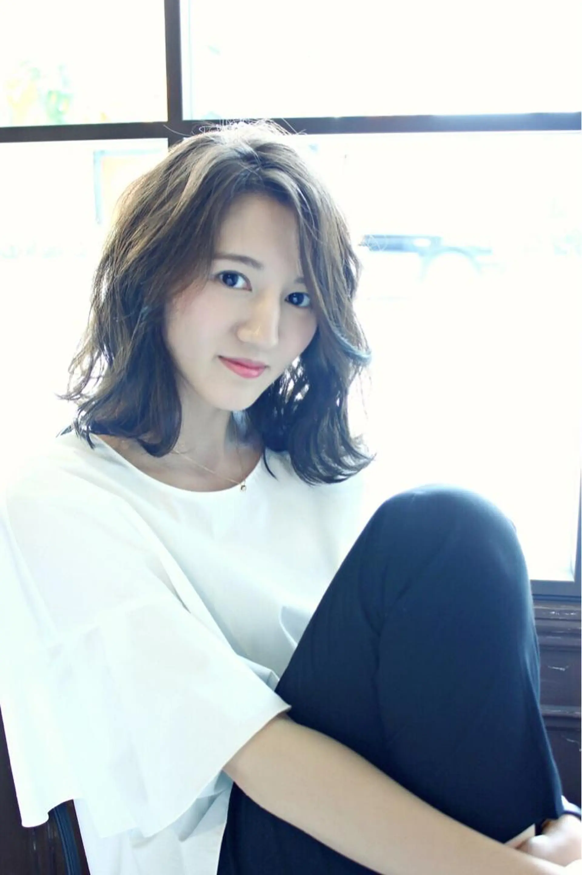 ミディアム カラー 透明感カラー 川越 輝梨奈のヘアスタイル