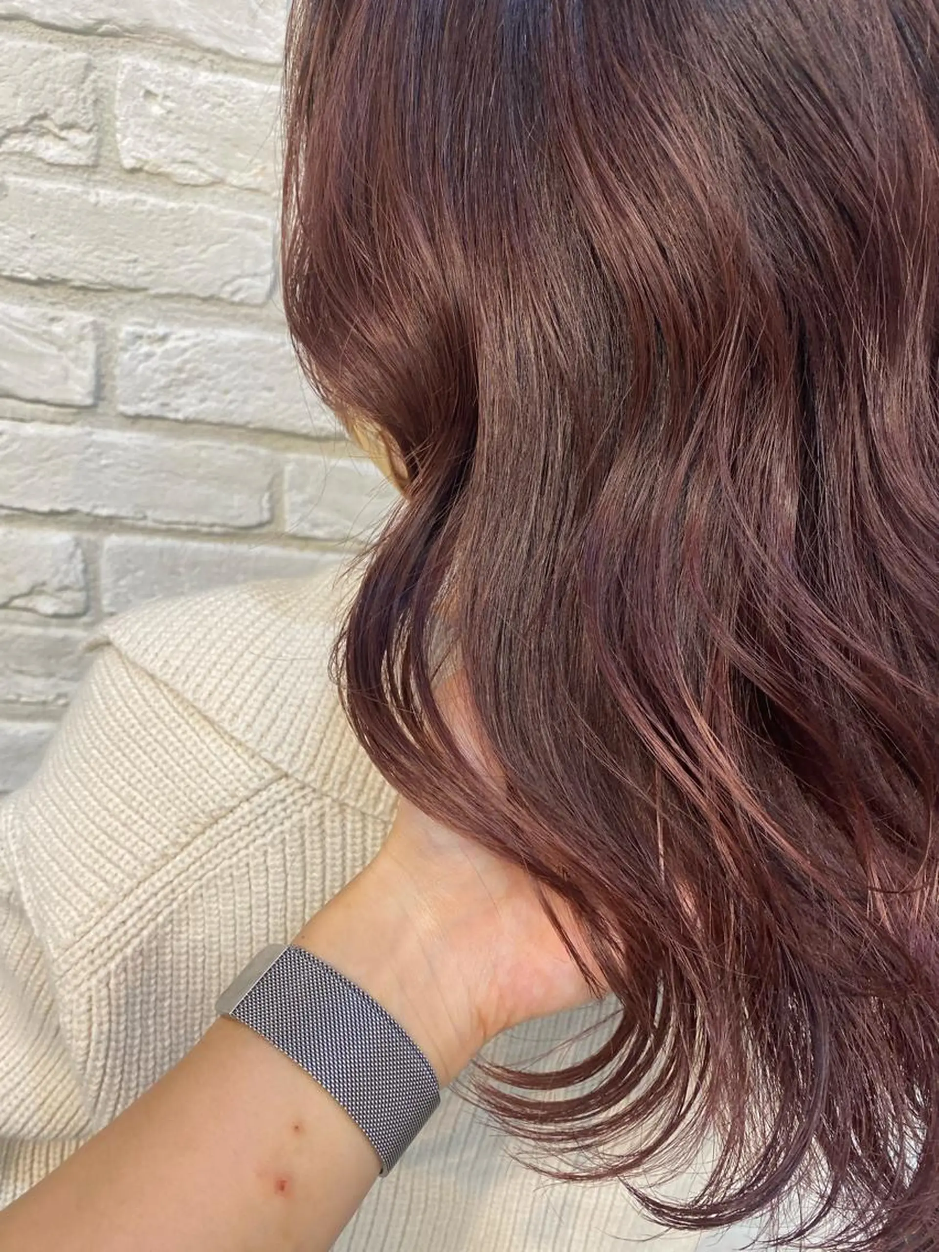 セミロング ピンクブラウン ボブ カット ヘアカラー トリートメント ココロ☀️ CLUTCH天王寺店のヘアスタイル