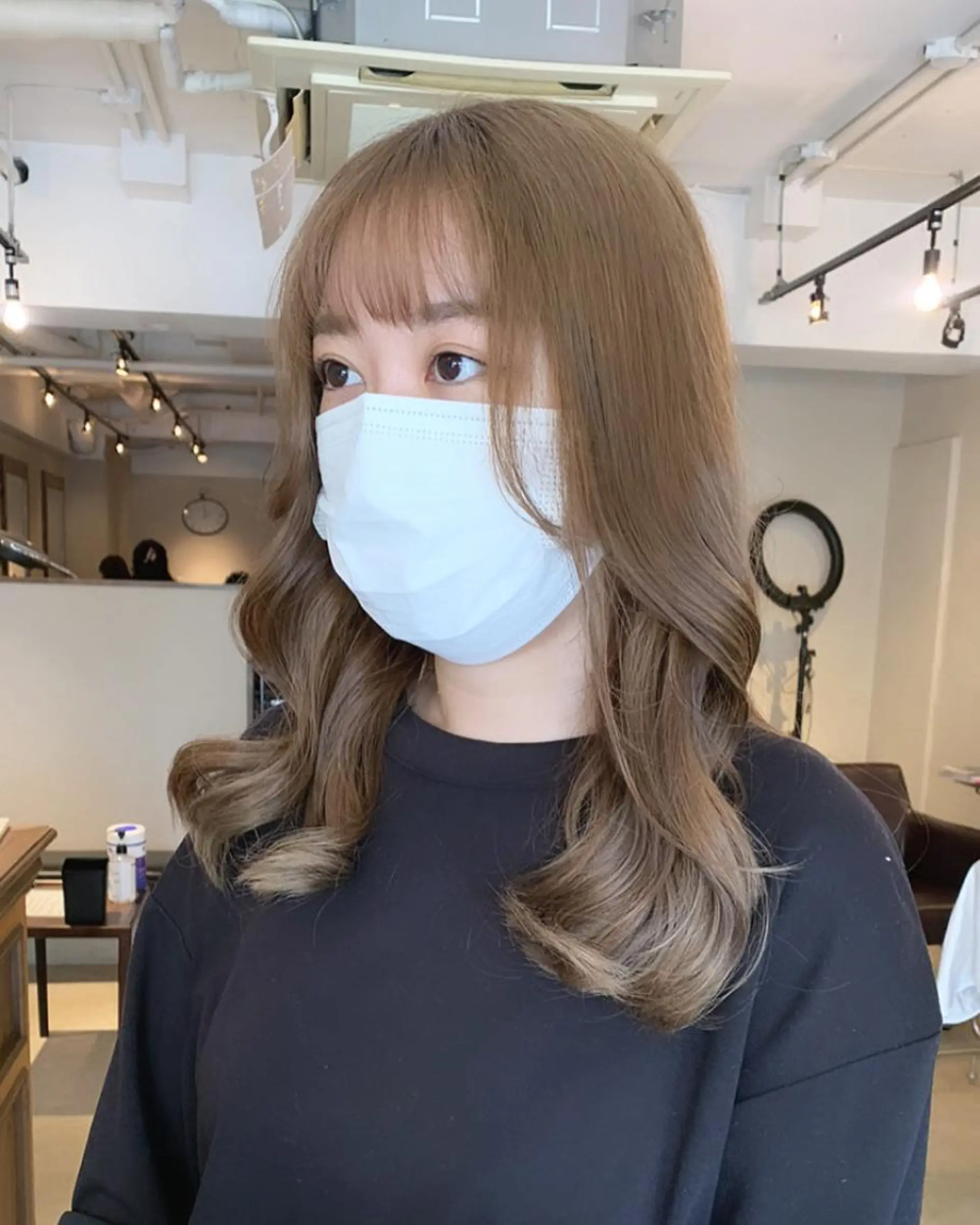 ミディアム カラー カット ヘアカラー トリートメント ヘッドスパ 透明感/オリーブ/ グレージュ/YUKAのヘアスタイル