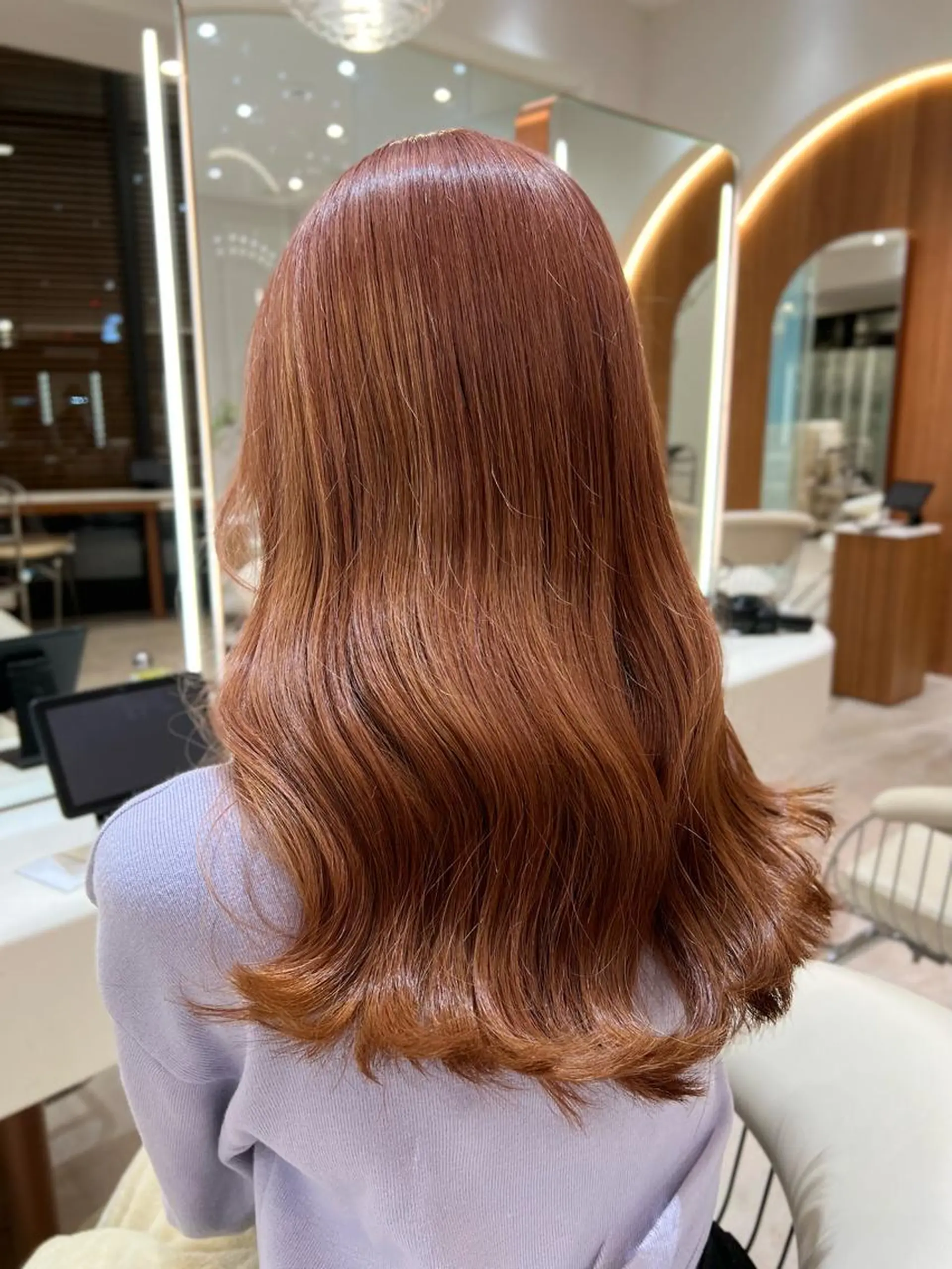 ロング カラー ベージュカラー イルミナカラー ピンクカラー ピンクベージュ 韓国風ヘア カット ヘアカラー トリートメント ヘアセット 韓国レイヤー🇰🇷 韓国研修◎渋谷カイトのヘアスタイル