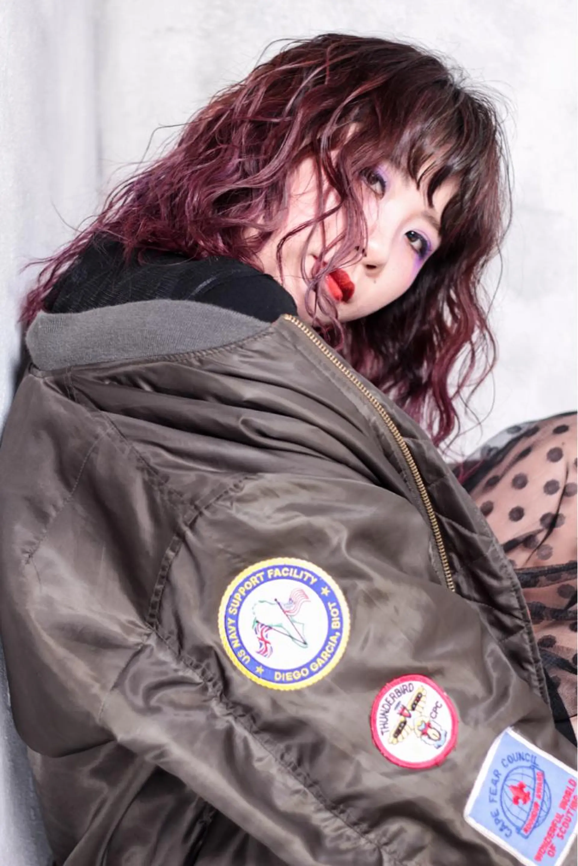 セミロング カラー ピンクカラー ピンクパープル パープルカラー 松村 崇弘のヘアスタイル