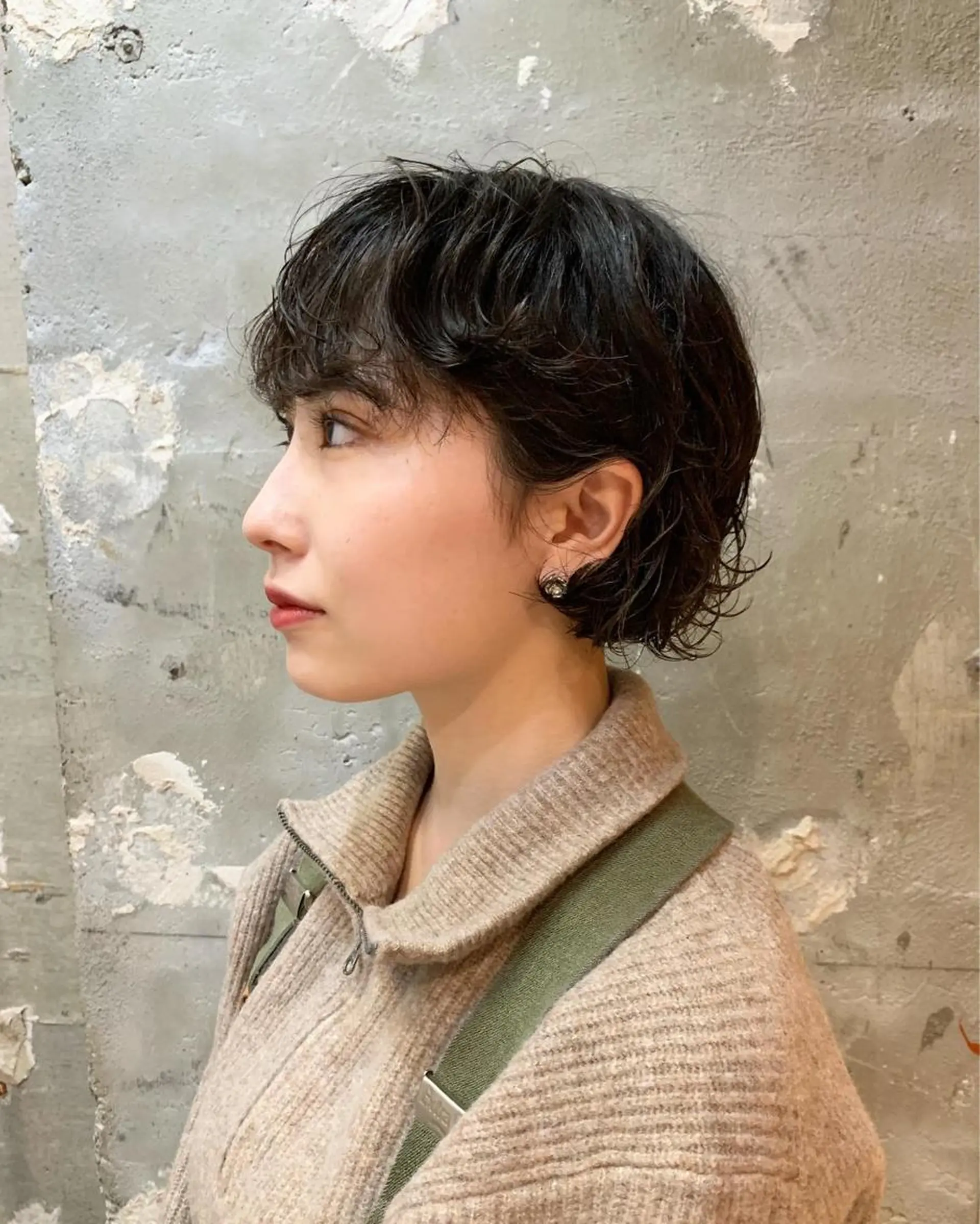 ショート パーマ ボブ 外国人風カラー ハイライト 髪質改善 韓国風ヘア tension 【テンション】のヘアスタイル