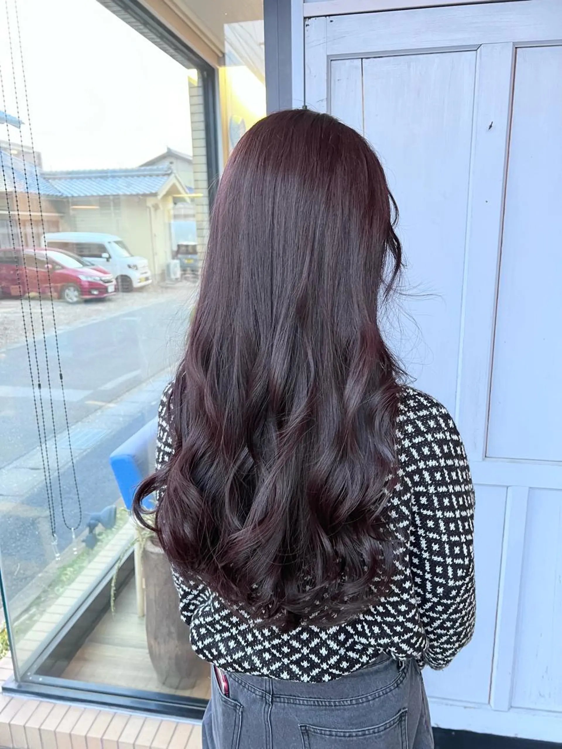 ロング カラー ピンクカラー バイオレットカラー ヘアカラー トリートメント ツキダテ ユイのヘアスタイル