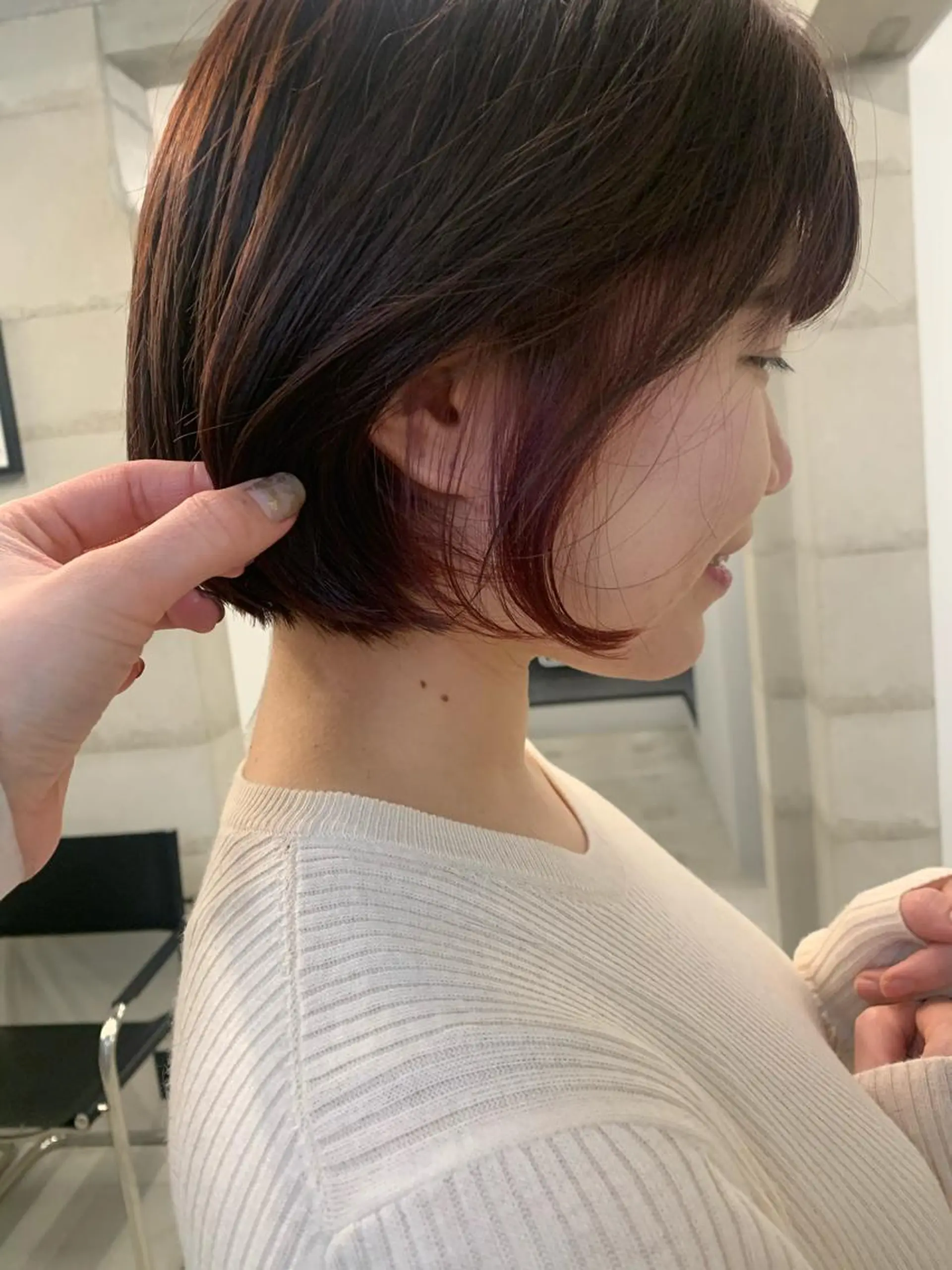 ミディアム カラー 透明感/オリーブ/ グレージュ/YUKAのヘアスタイル