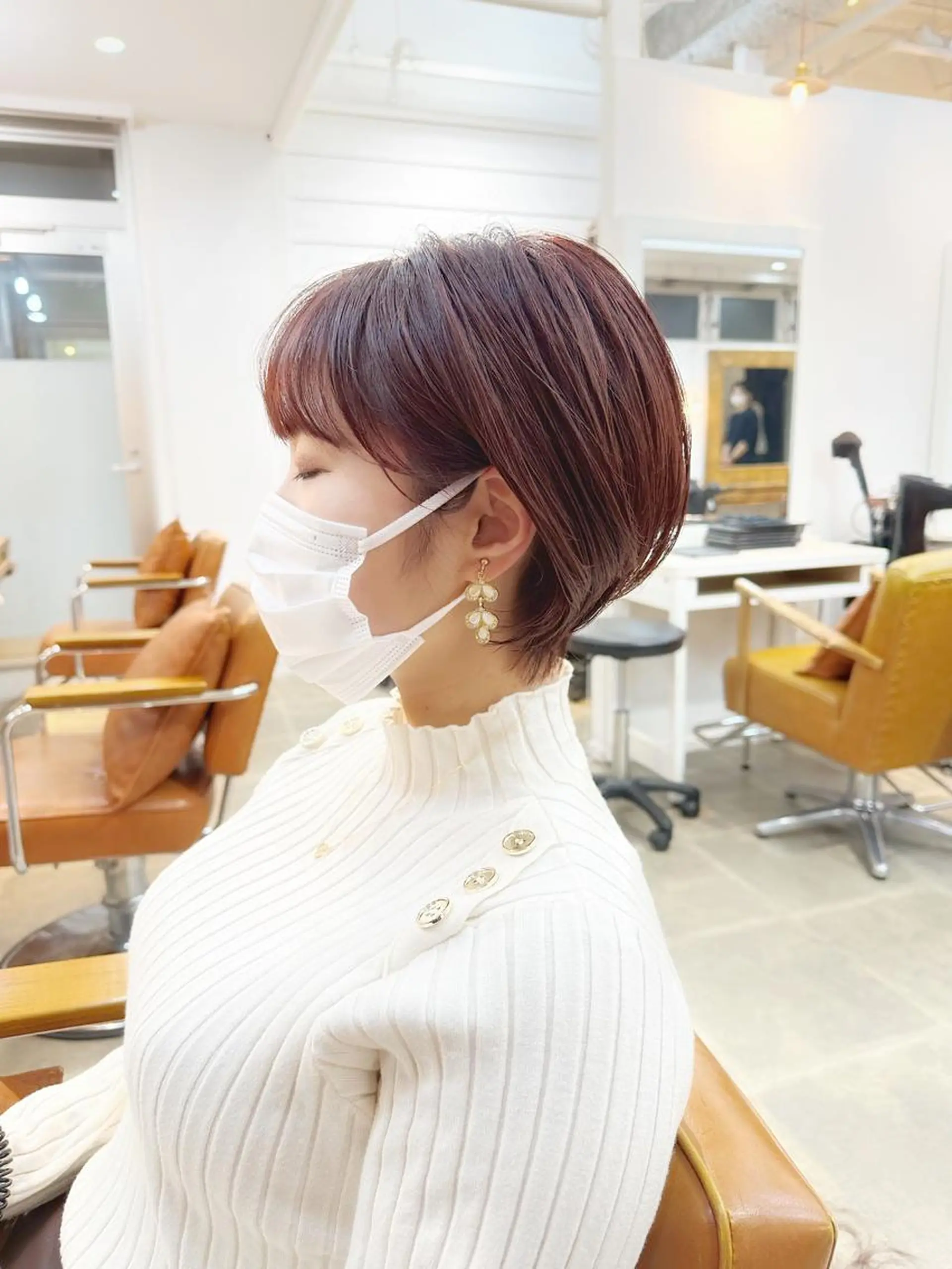 ショート カラー ショートボブ ショートレイヤー ハンサムショート 丸みショート ブリーチ カット ヘアカラー newline銀座所属・銀座ショート/ 大人ショート/金子涼のヘアスタイル