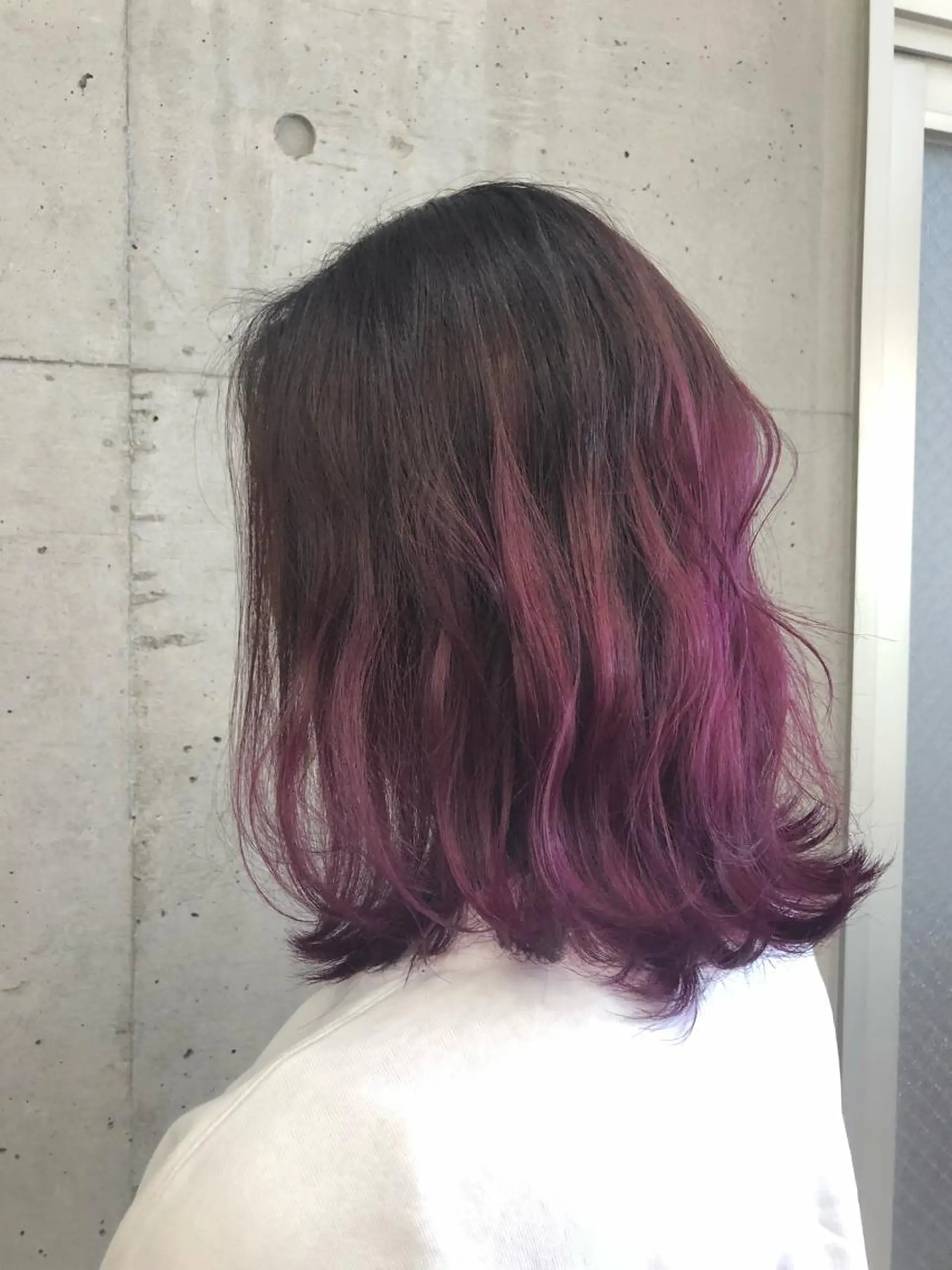 ミディアム カラー バレイヤージュ ピンクカラー レイヤーカット 大栗 佑也  髪質改善のヘアスタイル