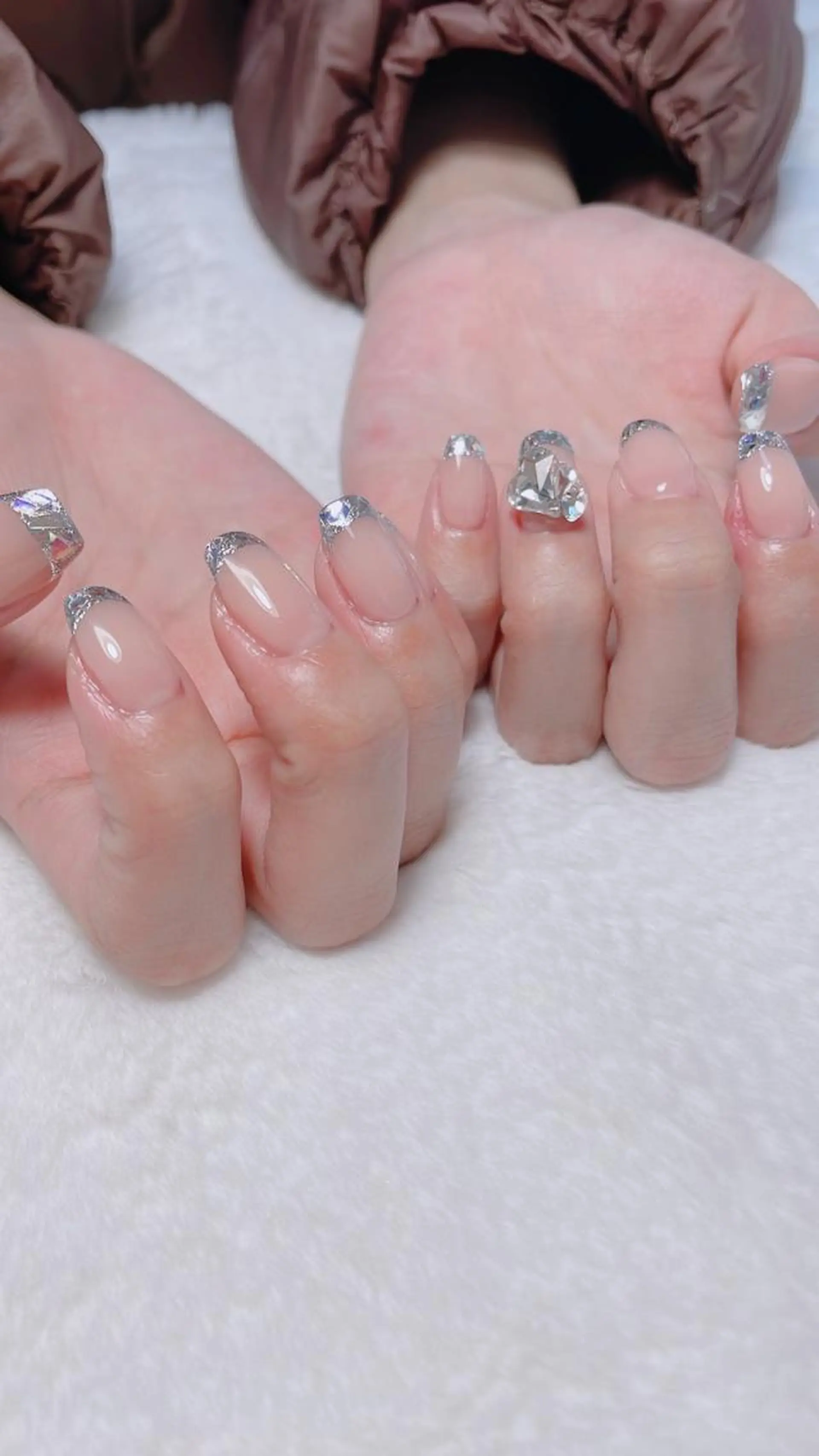 ネイル フレンチネイル ガラスフレンチ ハンドネイル kipinail 川﨑えりかのネイルデザイン