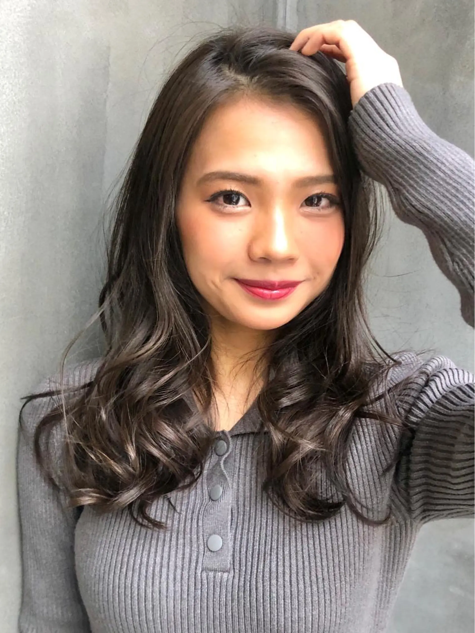 セミロング カラー アッシュ 透明感カラー Mogami Kengoのヘアスタイル