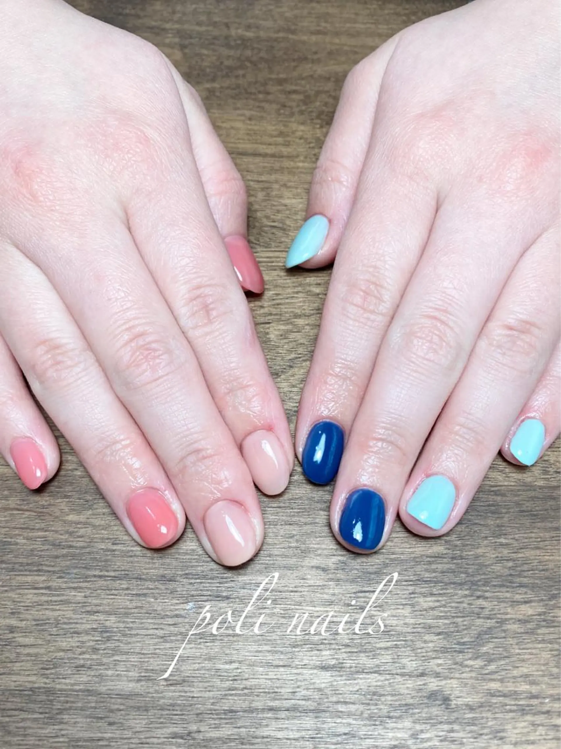ネイル ワンカラーネイル 春ネイル ハンドネイル poli nailsのネイルデザイン
