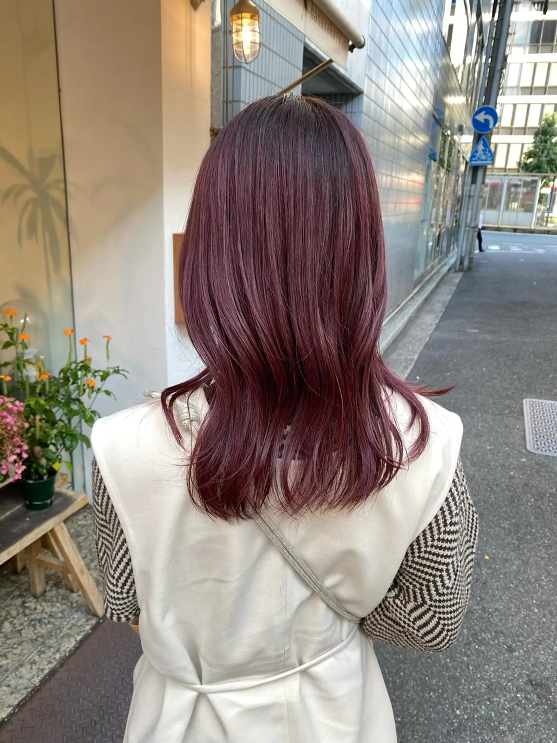 ミディアム カラー カット ヘアカラー トリートメント 安永 涼のヘアスタイル