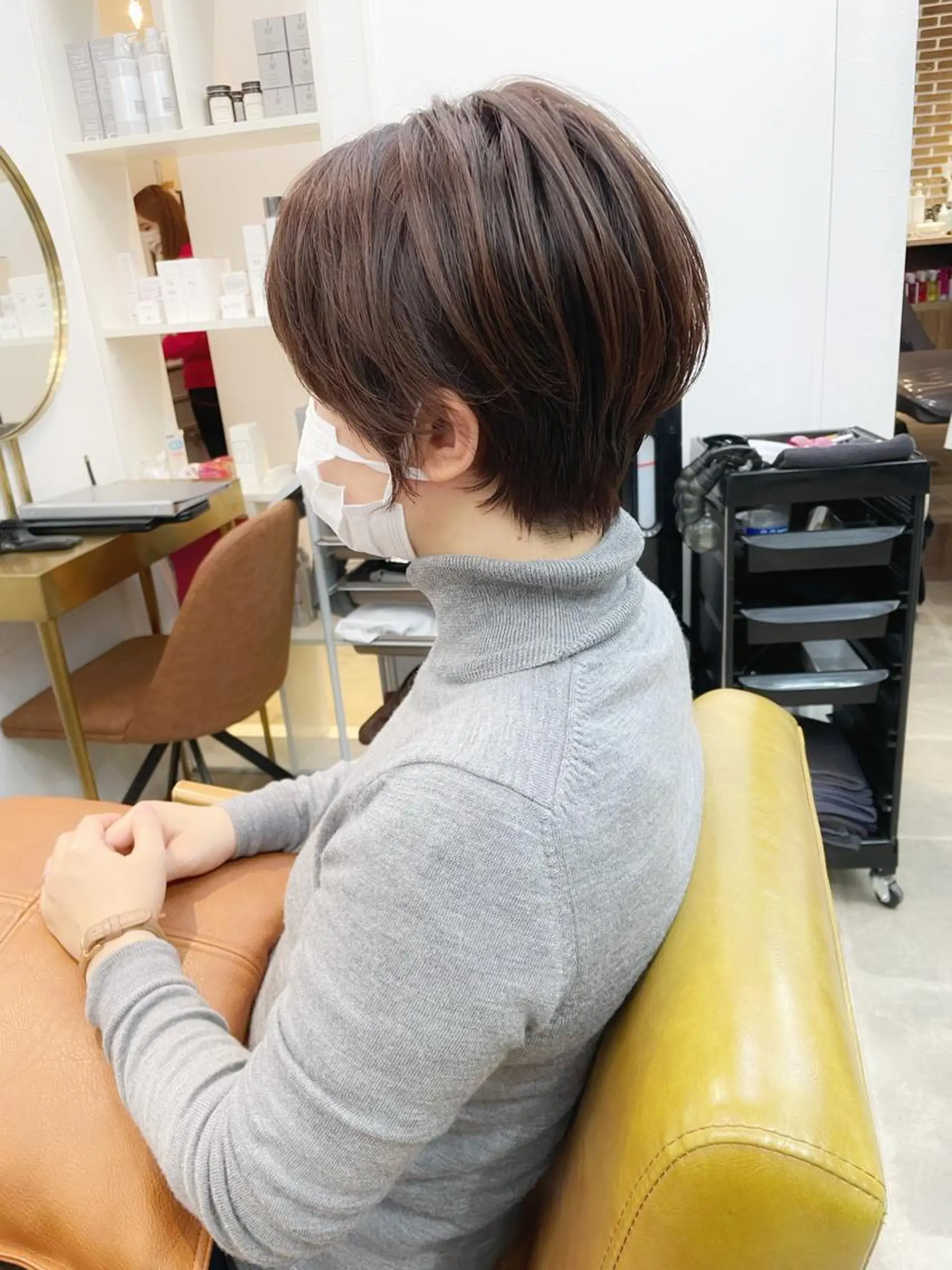 ショート カラー ショートボブ ハンサムショート ブリーチ ブリーチなしカラー ボブ カット ヘアカラー newline銀座所属・銀座ショート/ 大人ショート/金子涼のヘアスタイル