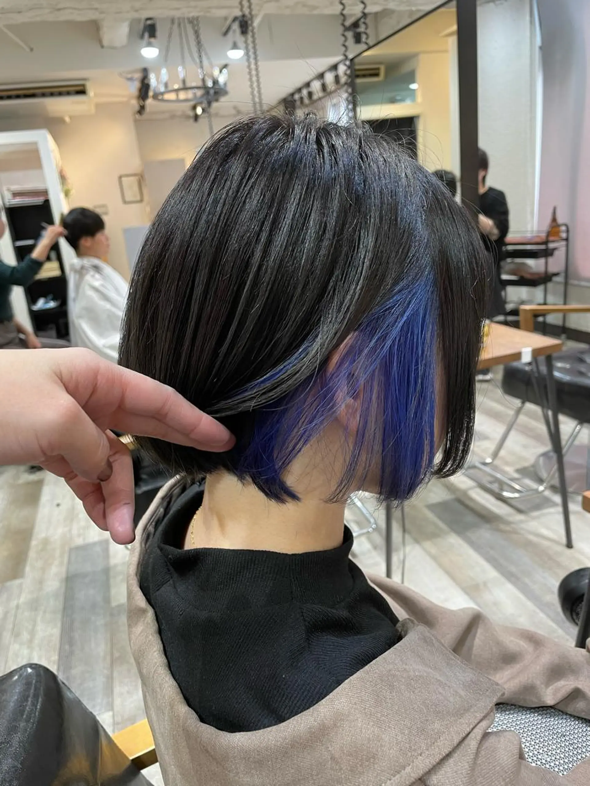 ミディアム カラー ブルーカラー ボブ ボブインナー ACROあべの店所属・艶カラー/インナー /グラデ/大西小百合のヘアスタイル