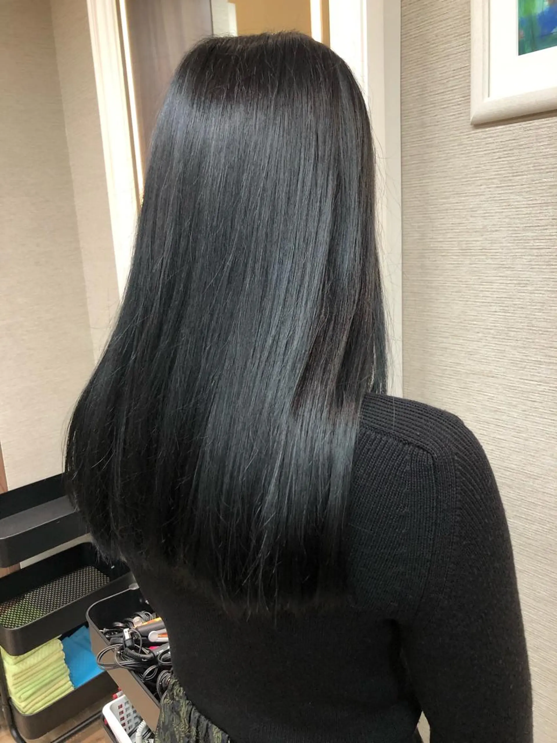 ロング カラー 黒髪 ブルーカラー ブルーブラック dogstar小林諒 レイヤー/パーマのヘアスタイル