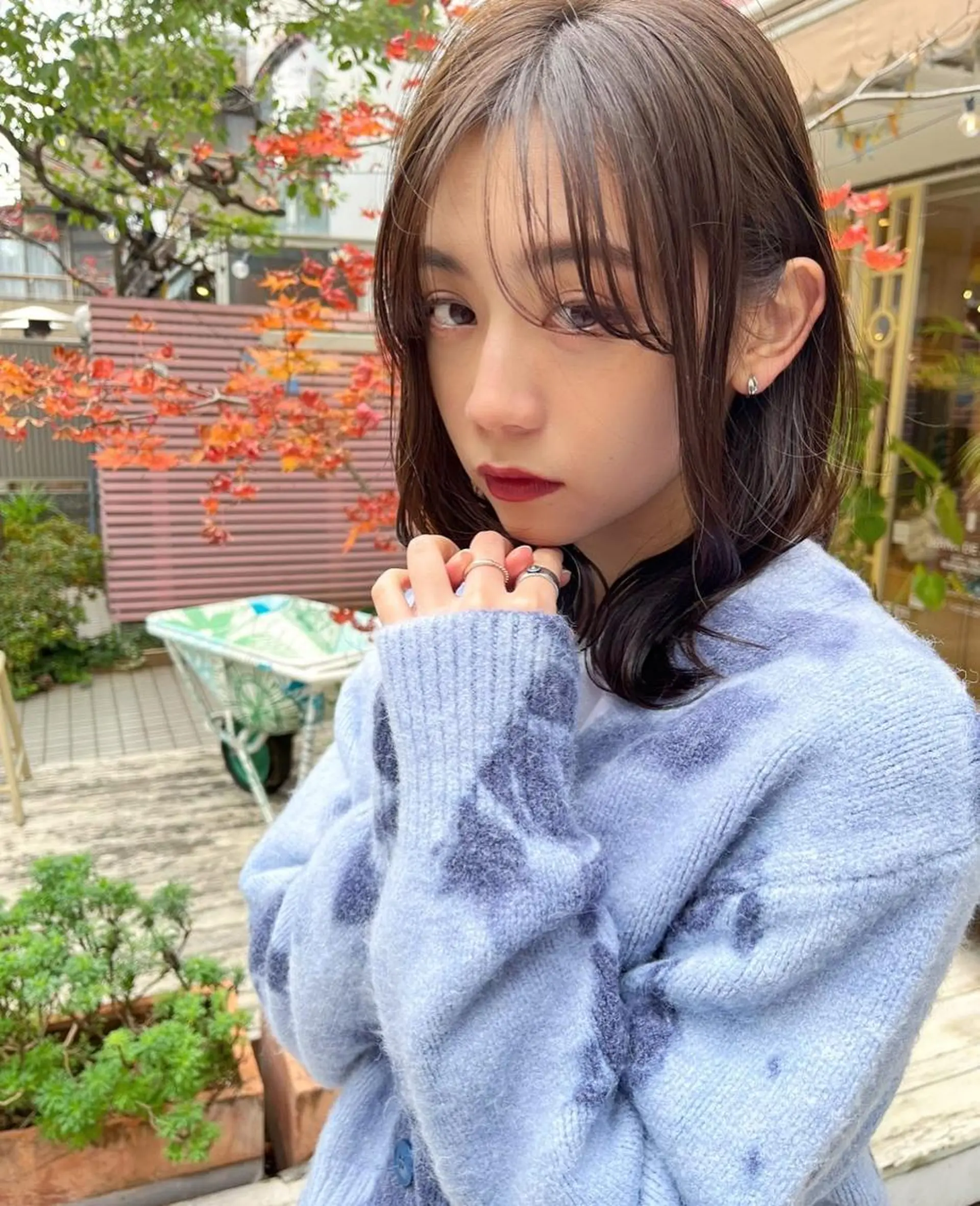 ミディアム カラー ヘアアレンジ ハイライトカラー ハイトーンカラー ボブ くせ毛 ハイライト 韓国/髪質改善💘 櫻井かれんのヘアスタイル