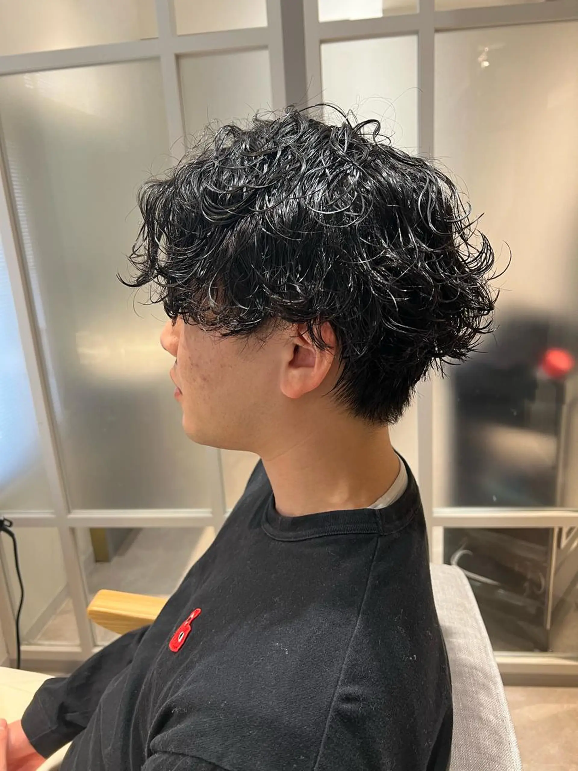 パーマ メンズ センターパート マッシュ メンズパーマ メンズショート ツイストスパイラルパーマ カット パーマ ⭕️メンズパーマ⭕️ 山口　裕太郎のヘアスタイル