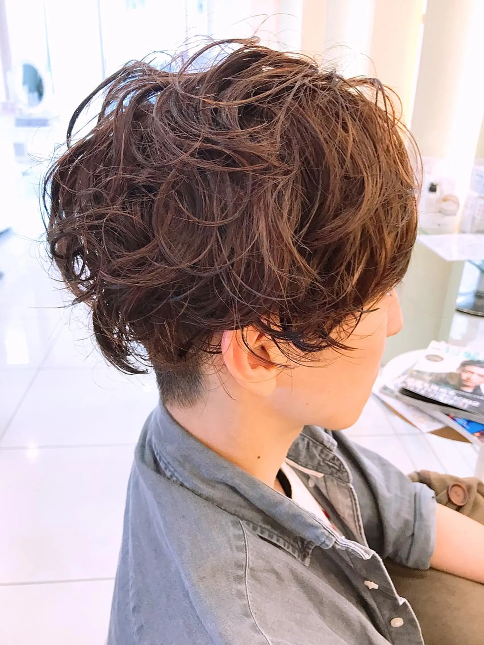 ショート カラー パーマ メンズ モヒカン メンズパーマ ツーブロック 刈り上げ トータルビューティー K:R鶴川のヘアスタイル