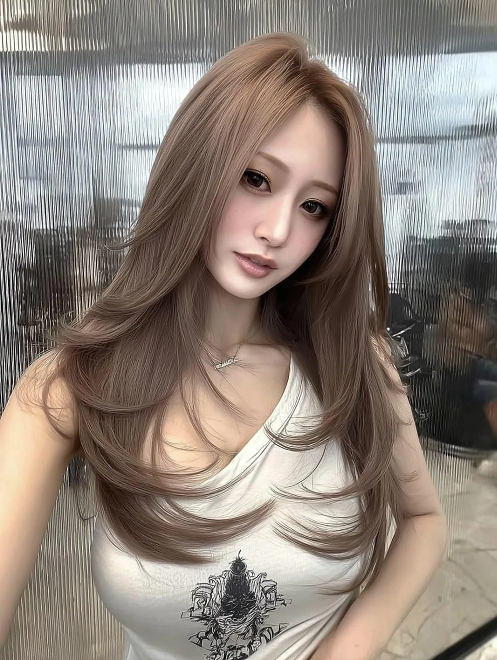 ロング カラー ブリーチ ダブルカラー 髪質改善 縮毛矯正 トリートメント カット ヘアカラー レイヤーカット✨ 福井雄登のヘアスタイル