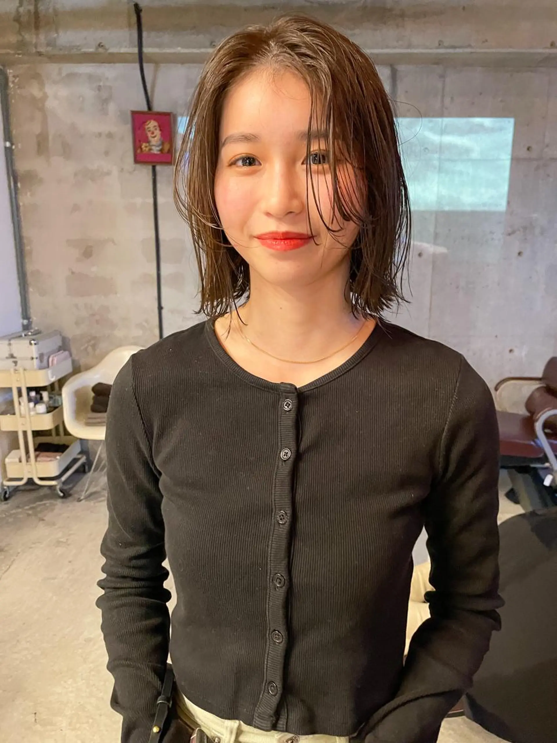 ミディアム カラー パーマ/レイヤー 岩山丈一郎のヘアスタイル