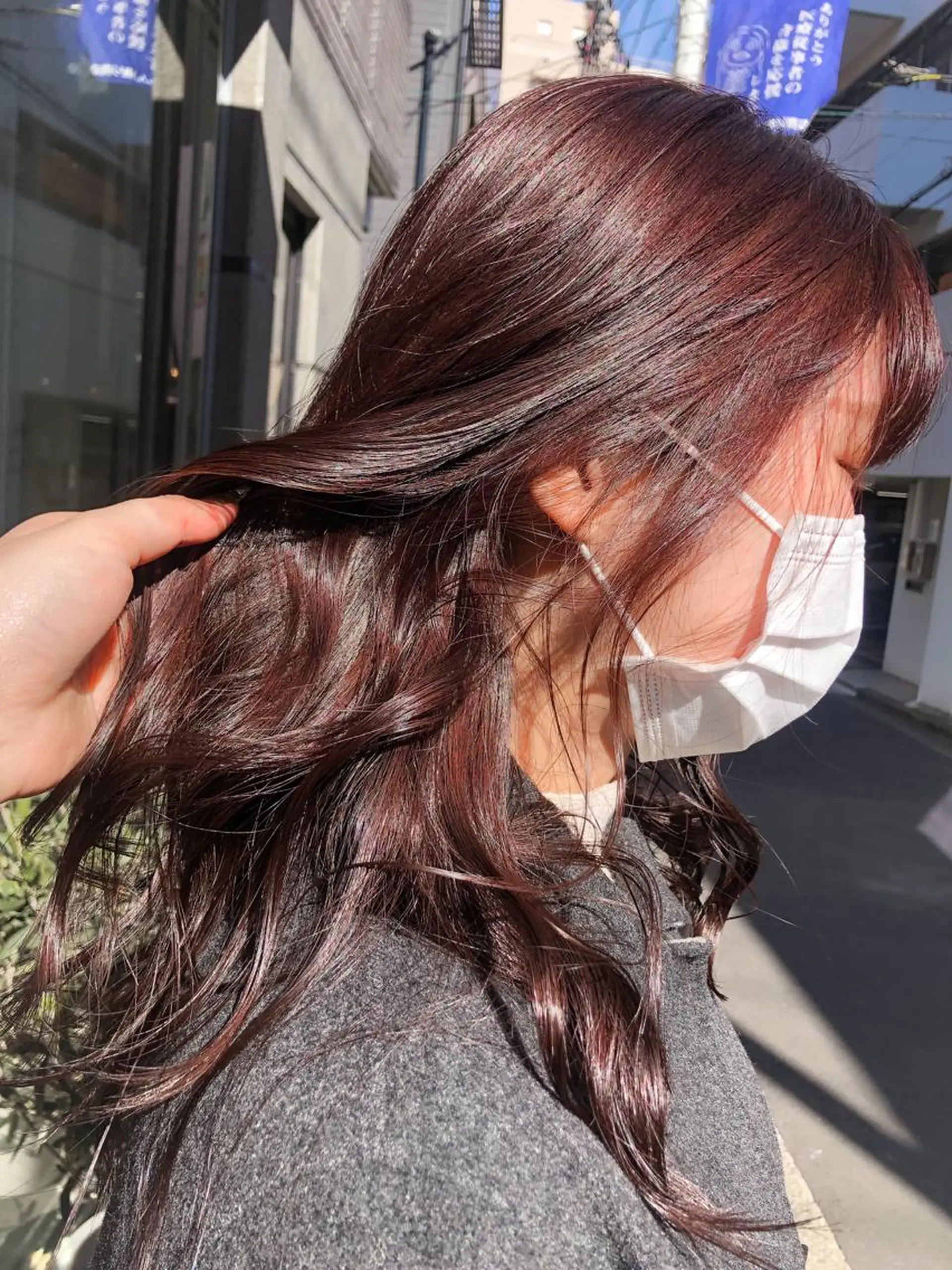 セミロング カラー ヘアアレンジ ブラウンカラー rii-🩰 トレンド韓国ヘアのヘアスタイル