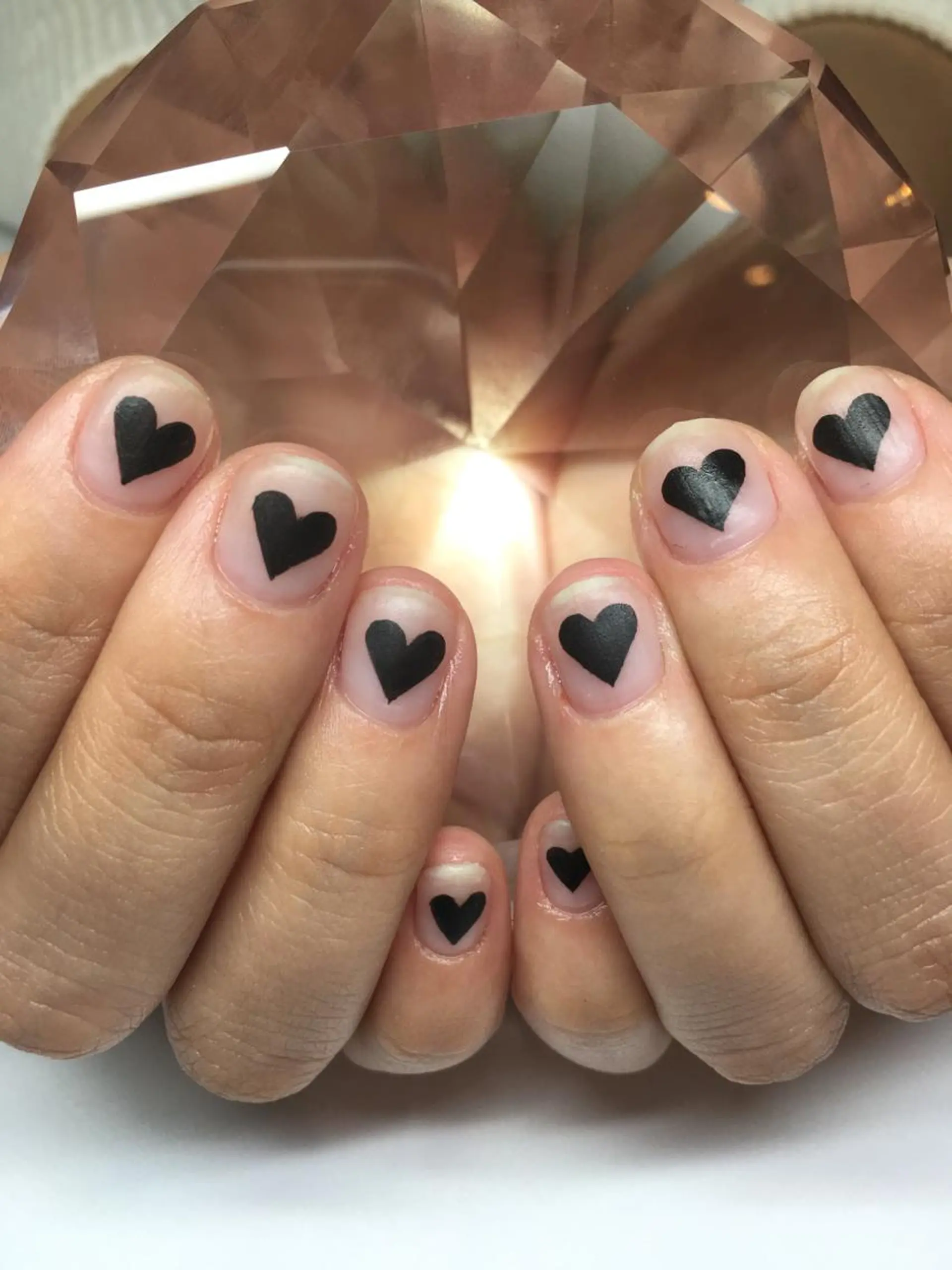 ネイル クリアネイル ハート マットネイル ハンドネイル glow_ nailのネイルデザイン