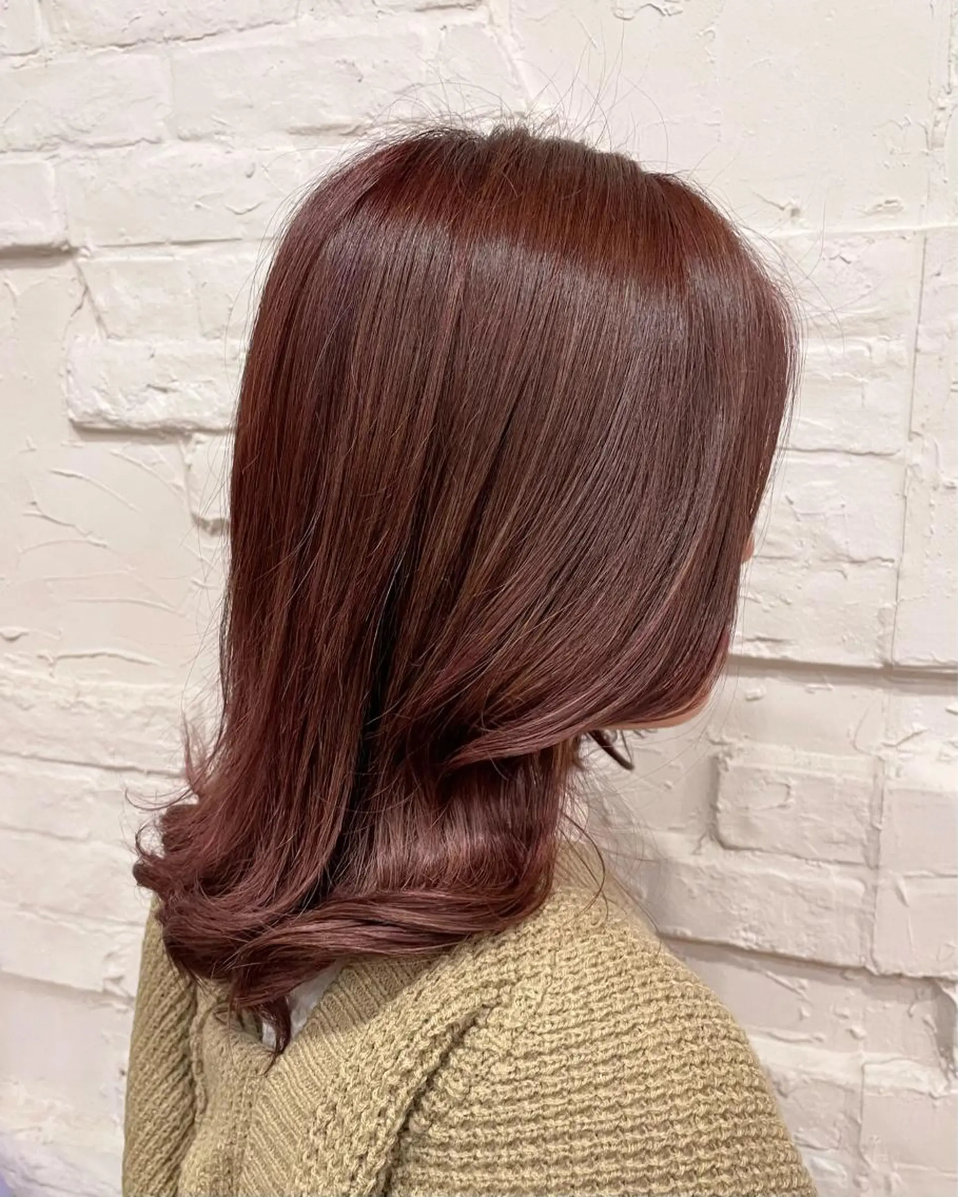 ミディアム カラー ブラウンカラー ピンクカラー ピンクブラウン カット ヘアカラー トリートメント 【ピンク/韓国ヘア/ ヘアセット】亜海のヘアスタイル