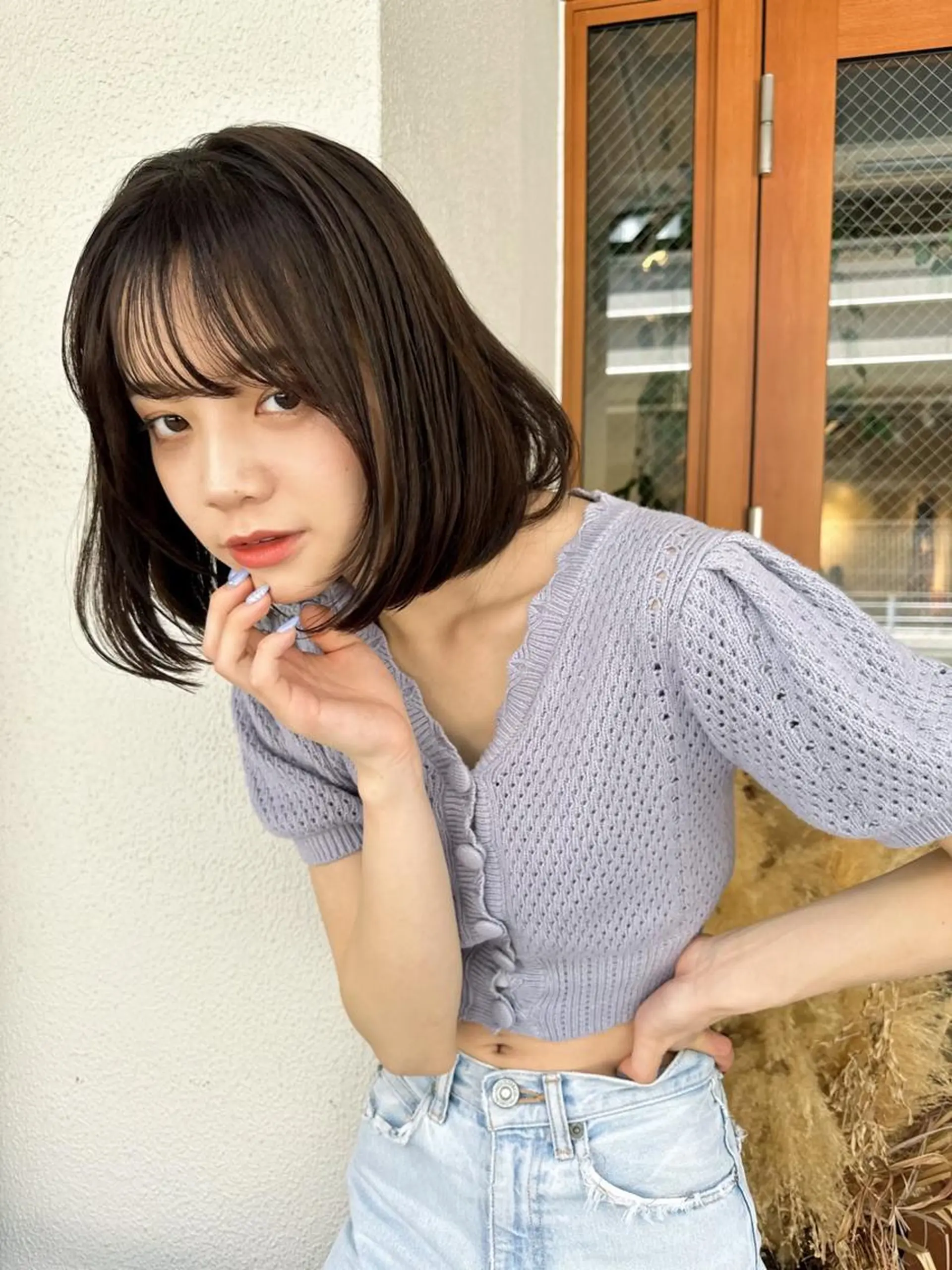 セミロング カット ヘアカラー ルービック難波／韓国 /艶カラー/KAZUのヘアスタイル