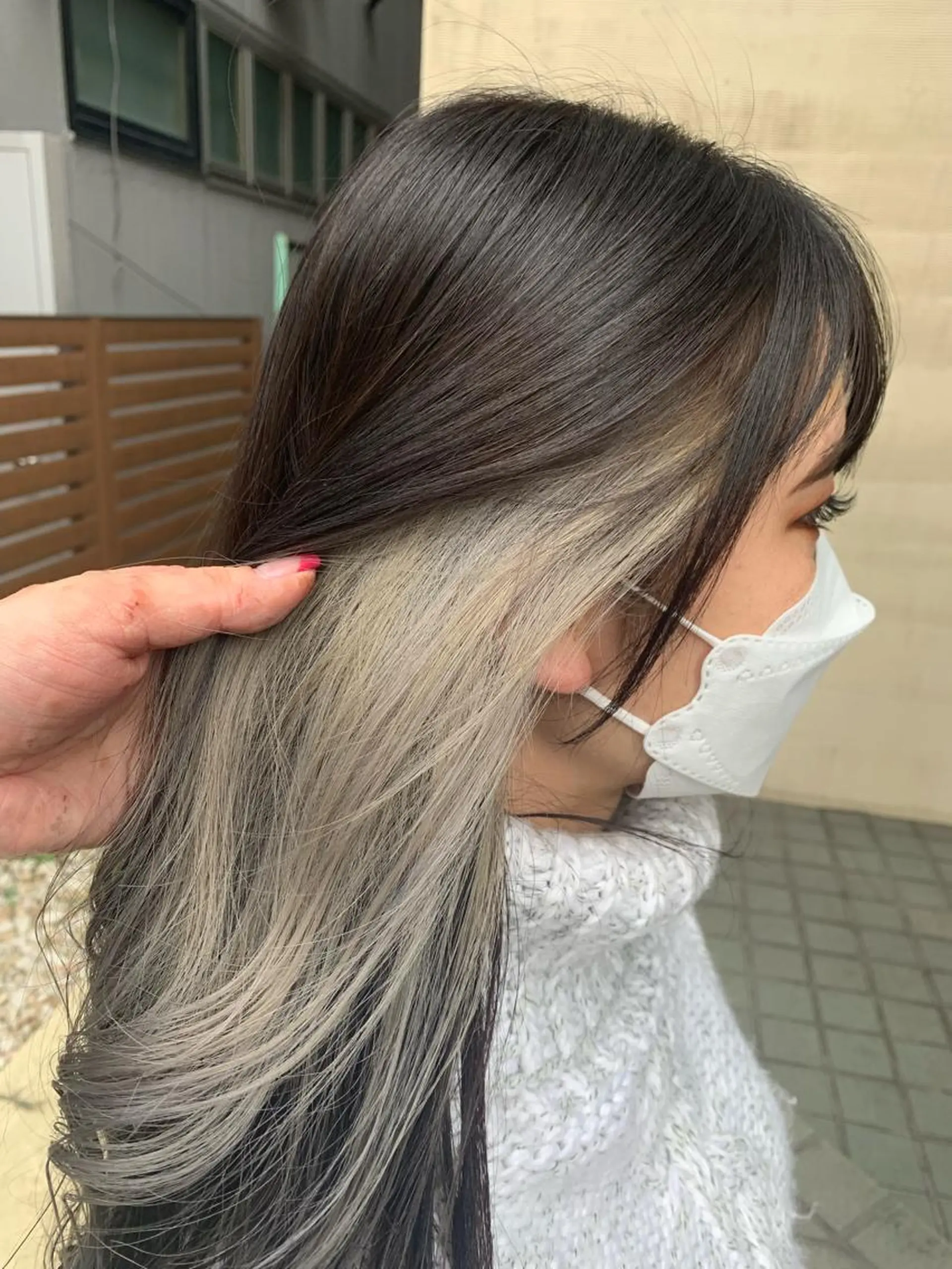 ロング カラー 曲がる縮毛矯正 LIBER 　岩名のヘアスタイル