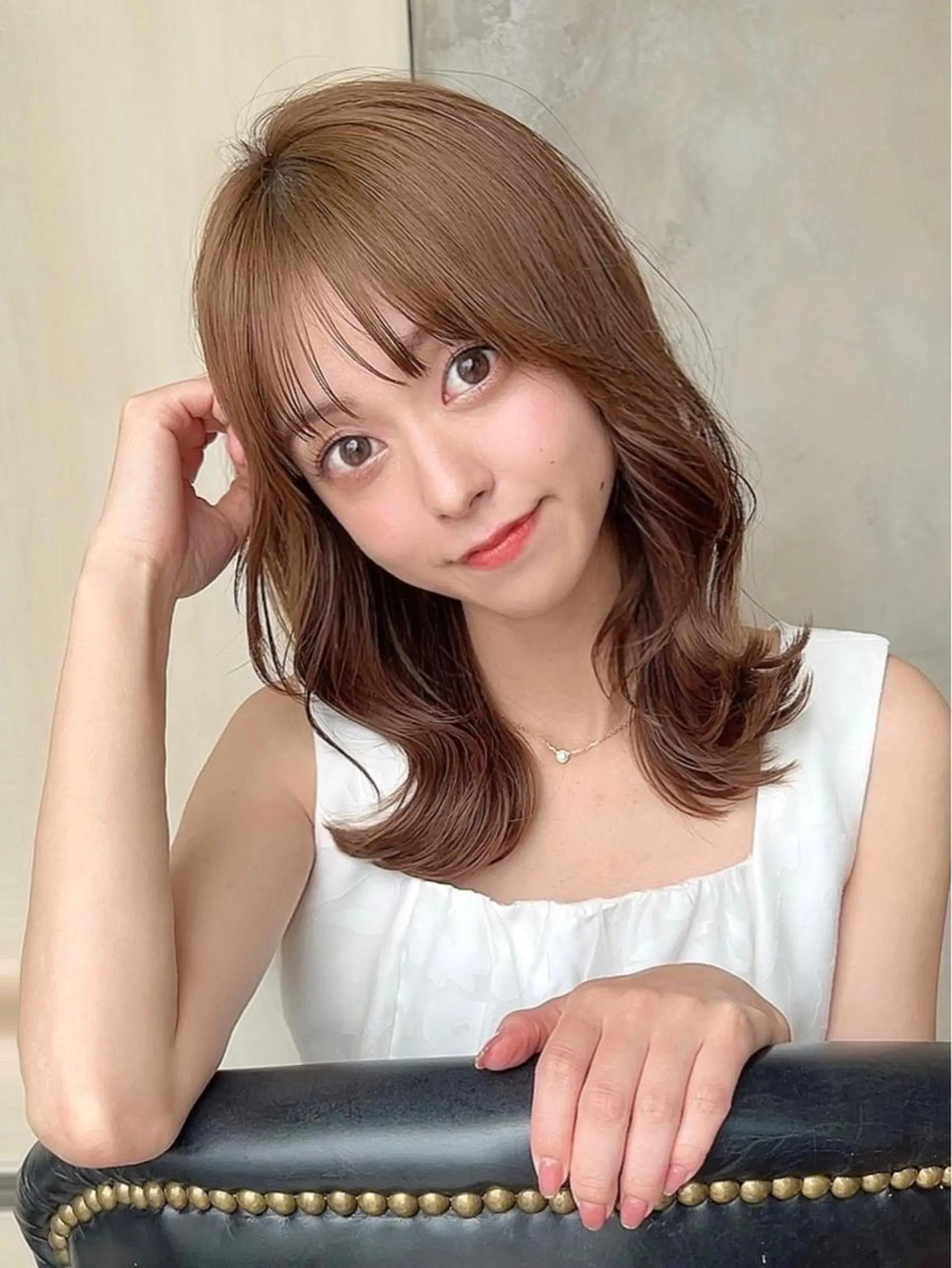 ミディアム くびれヘア 髪質改善 縮毛矯正 🧡くびれヘア/前髪 顔周り🧡久原結衣のヘアスタイル