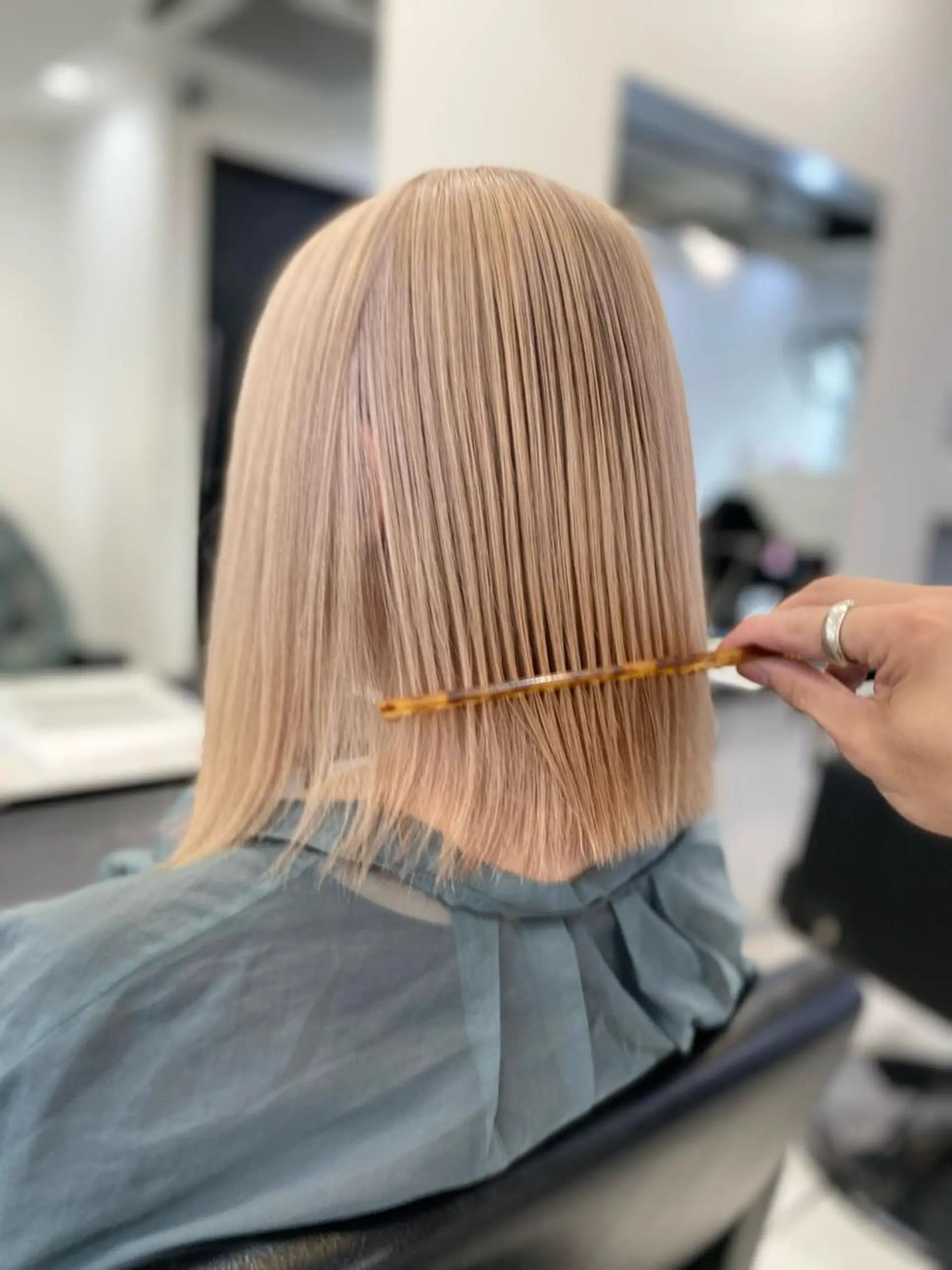 セミロング カラー ボブ カット ヘアカラー トリートメント opus 店長大和 レイヤー/赤み消しのヘアスタイル