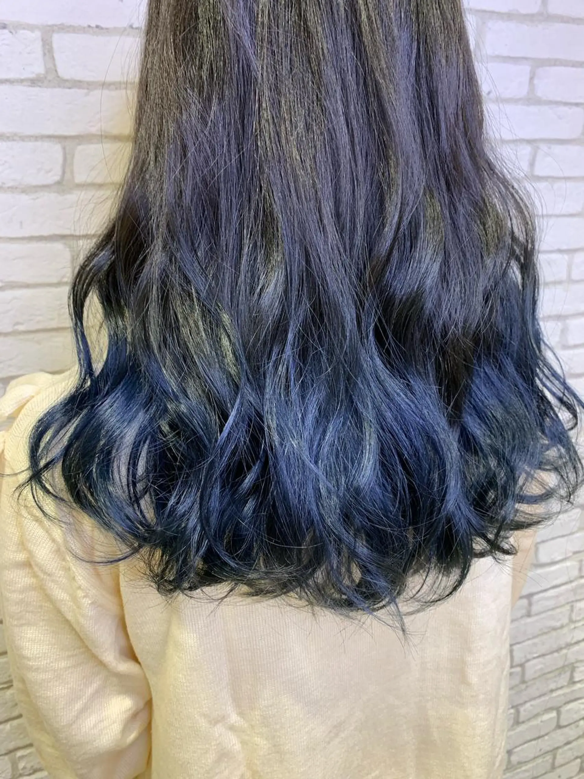 ロング カラー ヘアアレンジ 黒髪 ブルーカラー ブルーブラック ネイビーカラー 髪質改善/縮毛/新宿 🫧SUZUKA🫧のヘアスタイル