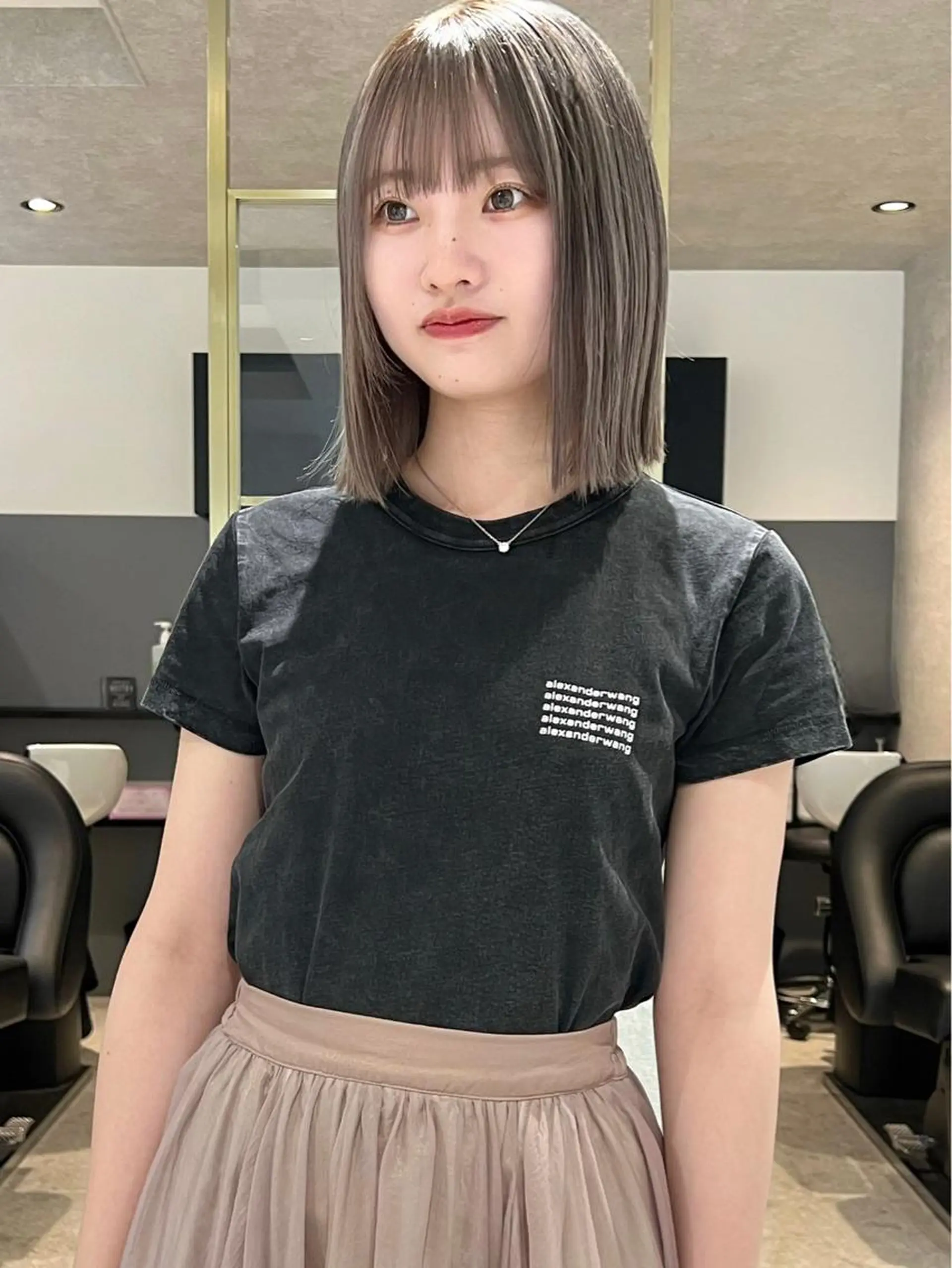 ミディアム カット ヘアカラー トリートメント AI TOKYO　S所属・mizuki 【韓国レイヤー】のヘアスタイル