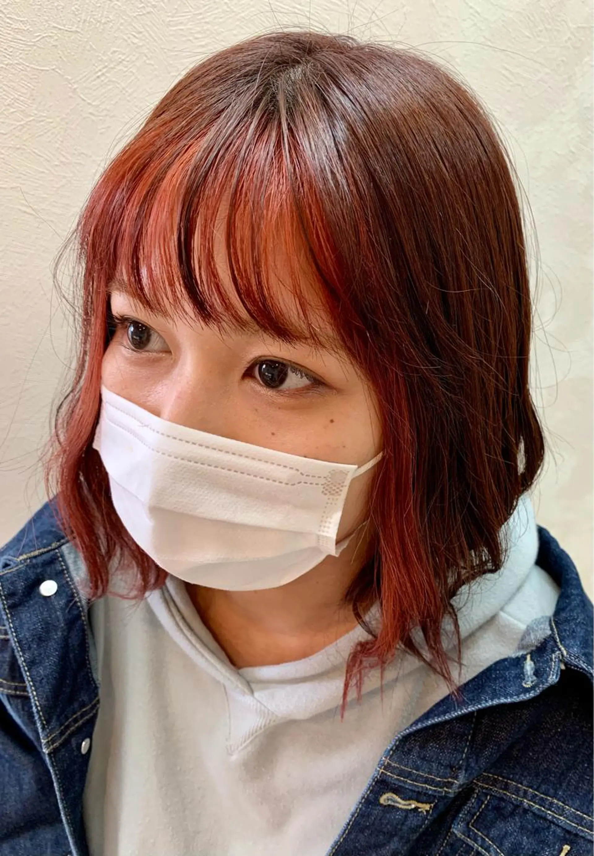 ショート カラー ミストバング  フェイスフレーミング カット ヘアカラー トリートメント 加藤（旧姓　今竹） 遥花のヘアスタイル