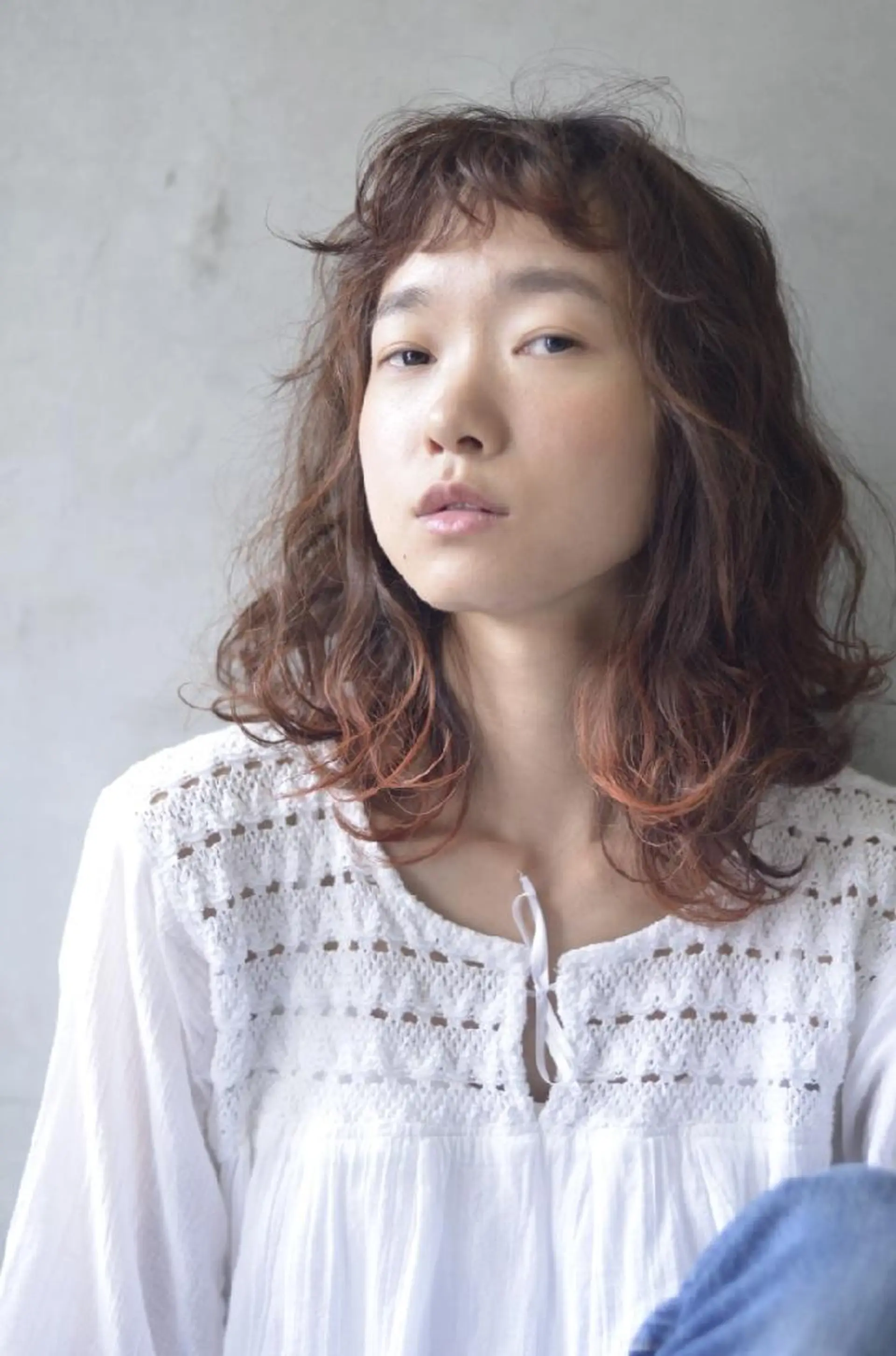 ミディアム カラー オレンジ くせ毛 カット ヘアカラー トリートメント coii コイ【原宿/表参道】のヘアスタイル