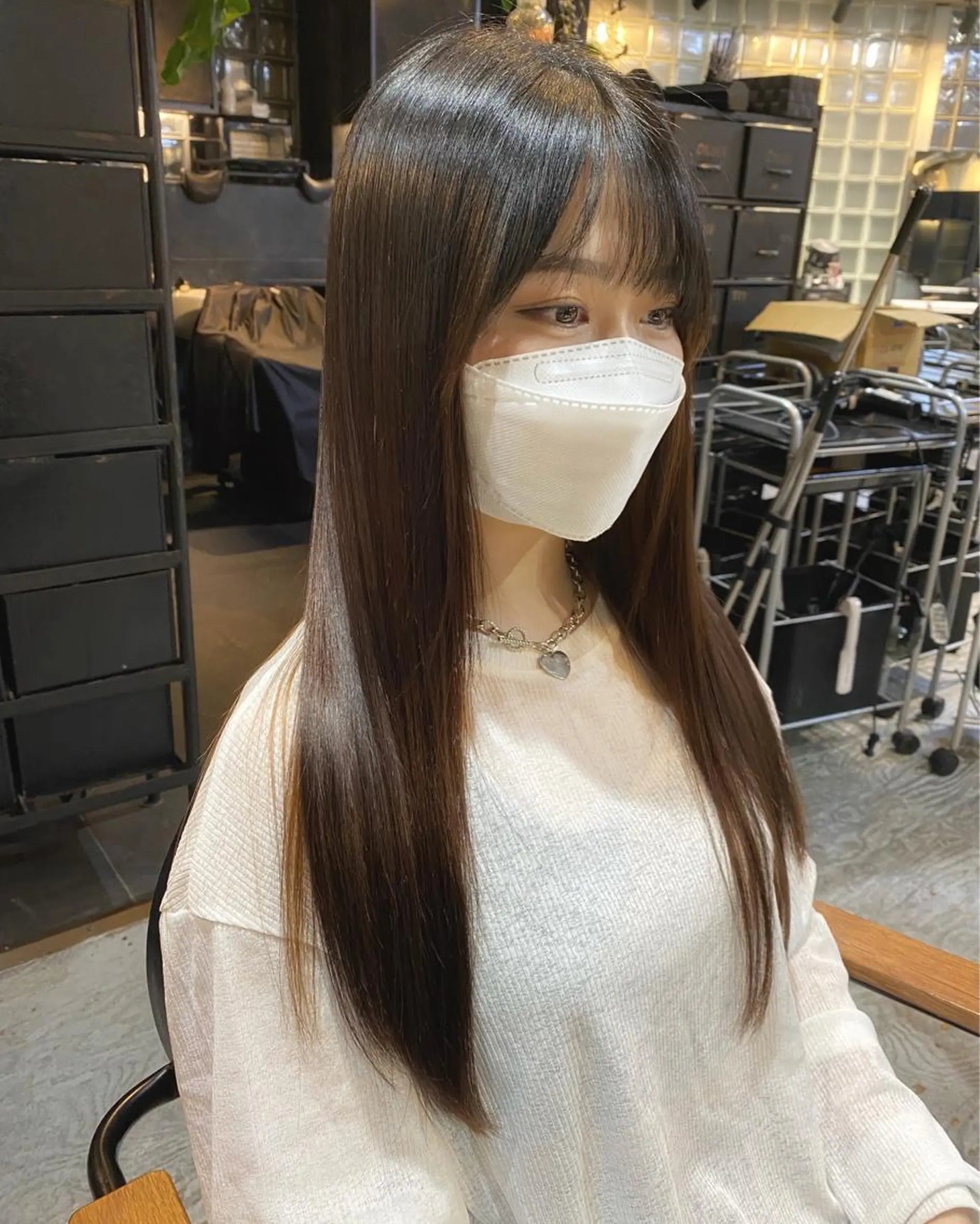 ロング 縮毛矯正 大橋 美咲のヘアスタイル