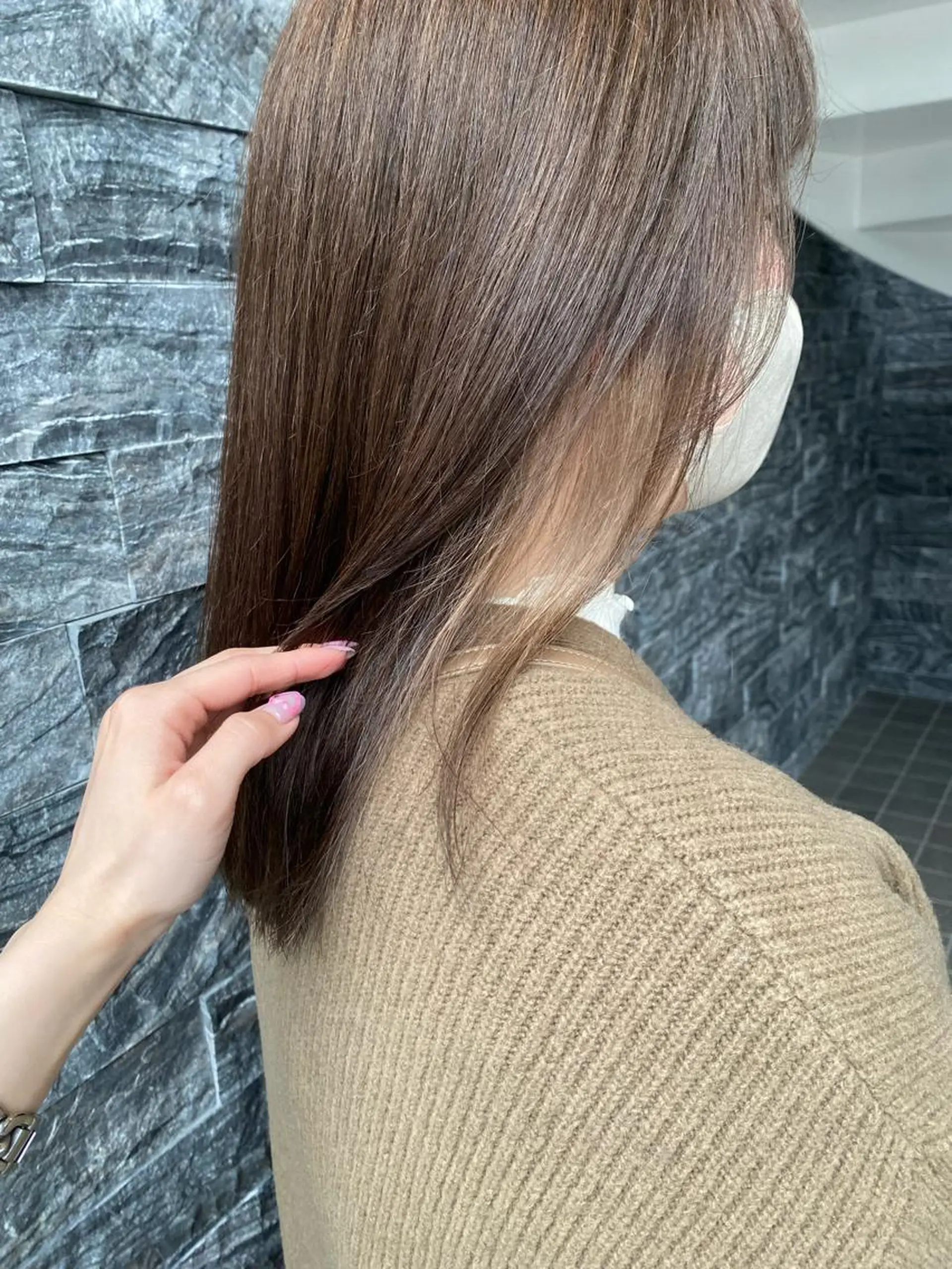 セミロング カラー ブロンド グレージュ カット ヘアカラー オスズ 🎀´-のヘアスタイル