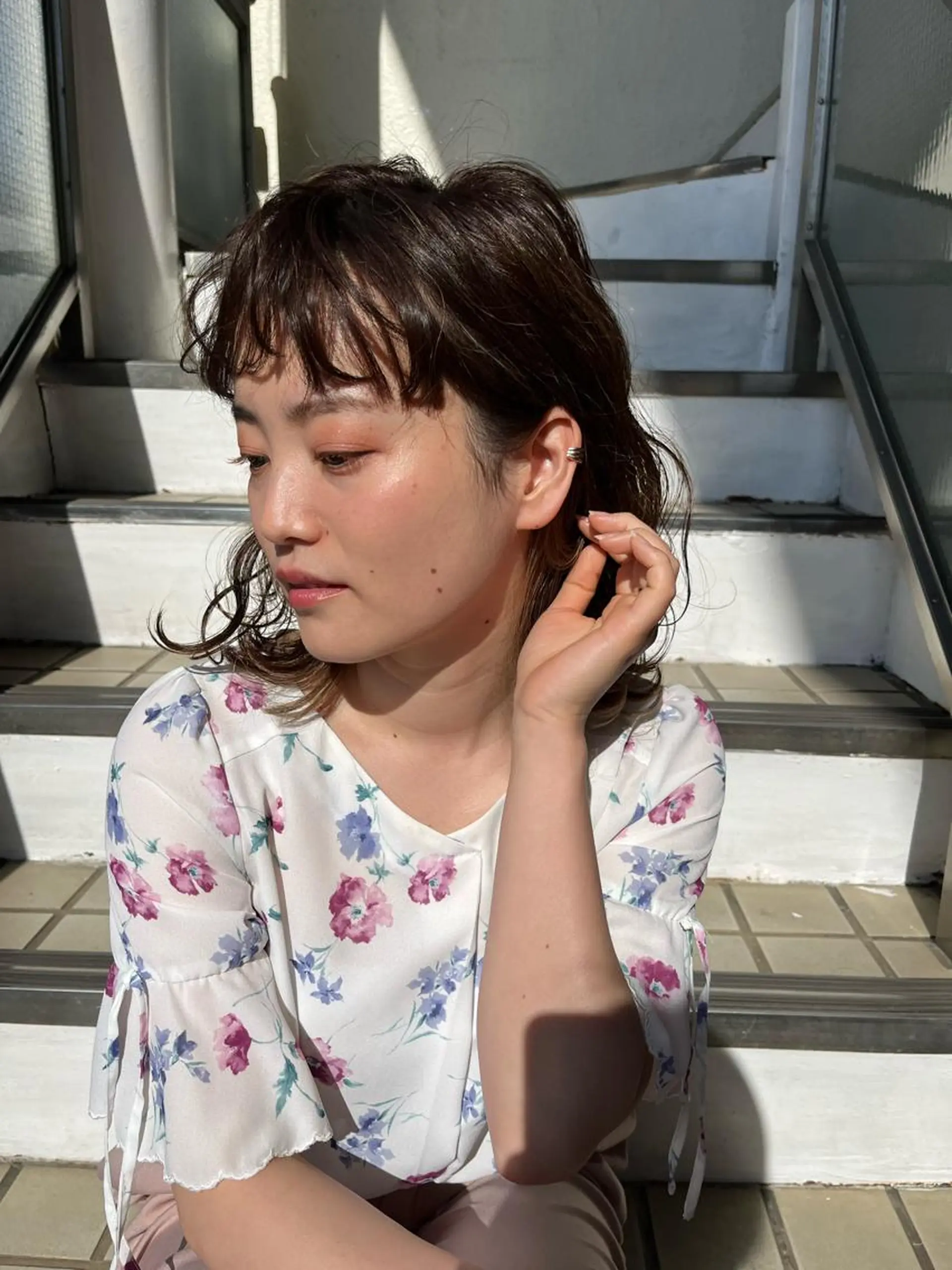 ミディアム ヘアアレンジ ウスイマイコ カット/ケアカラーのヘアスタイル