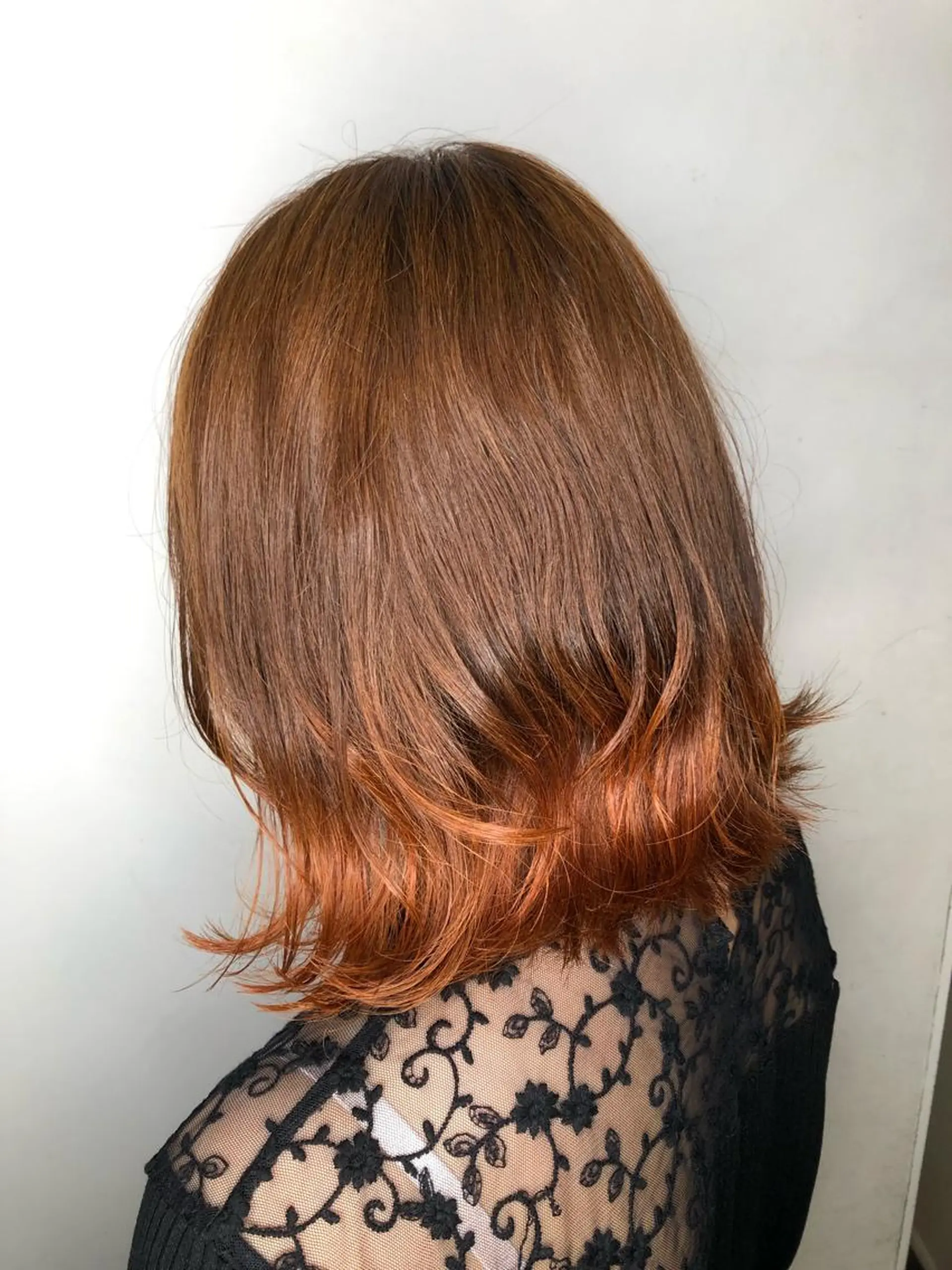 ミディアム カラー パーマ ヘアアレンジ ベージュカラー グラデーションカラー オレンジ オレンジベージュ 外国人風カラー 高橋 隆一のヘアスタイル