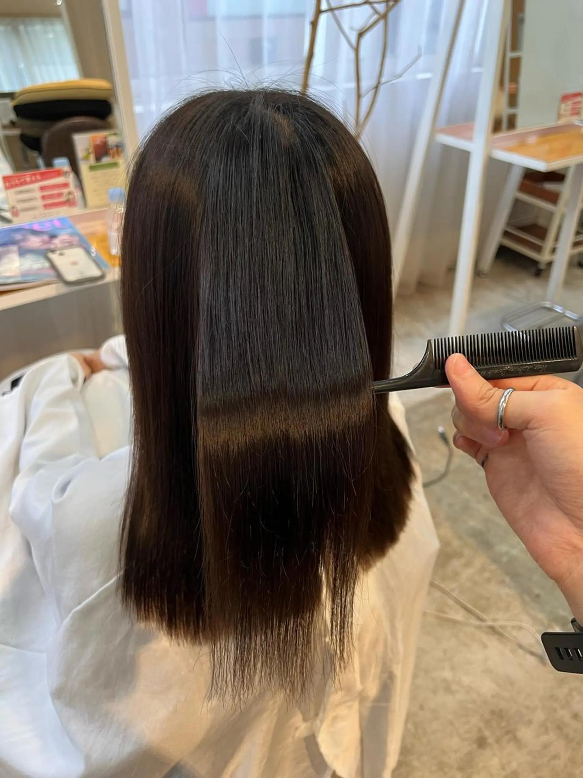 ミディアム パーマ 髪質改善 縮毛矯正 縮毛矯正 タカハシ ハヤトのヘアスタイル