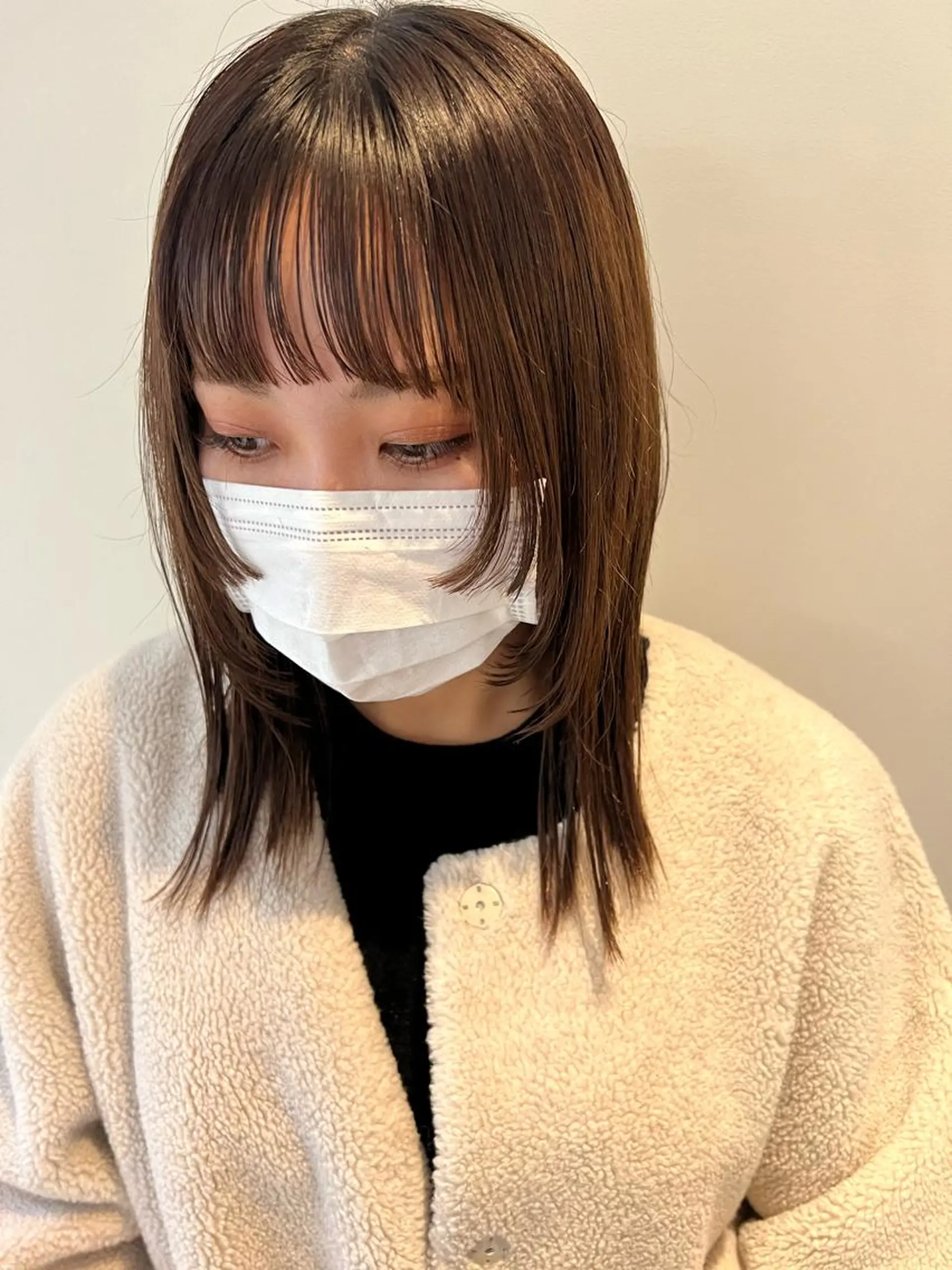 ミディアム カラー 顔まわりレイヤー 韓国風ヘア レイヤーカット ウルフカット カット MARU レイヤー/パーマのヘアスタイル