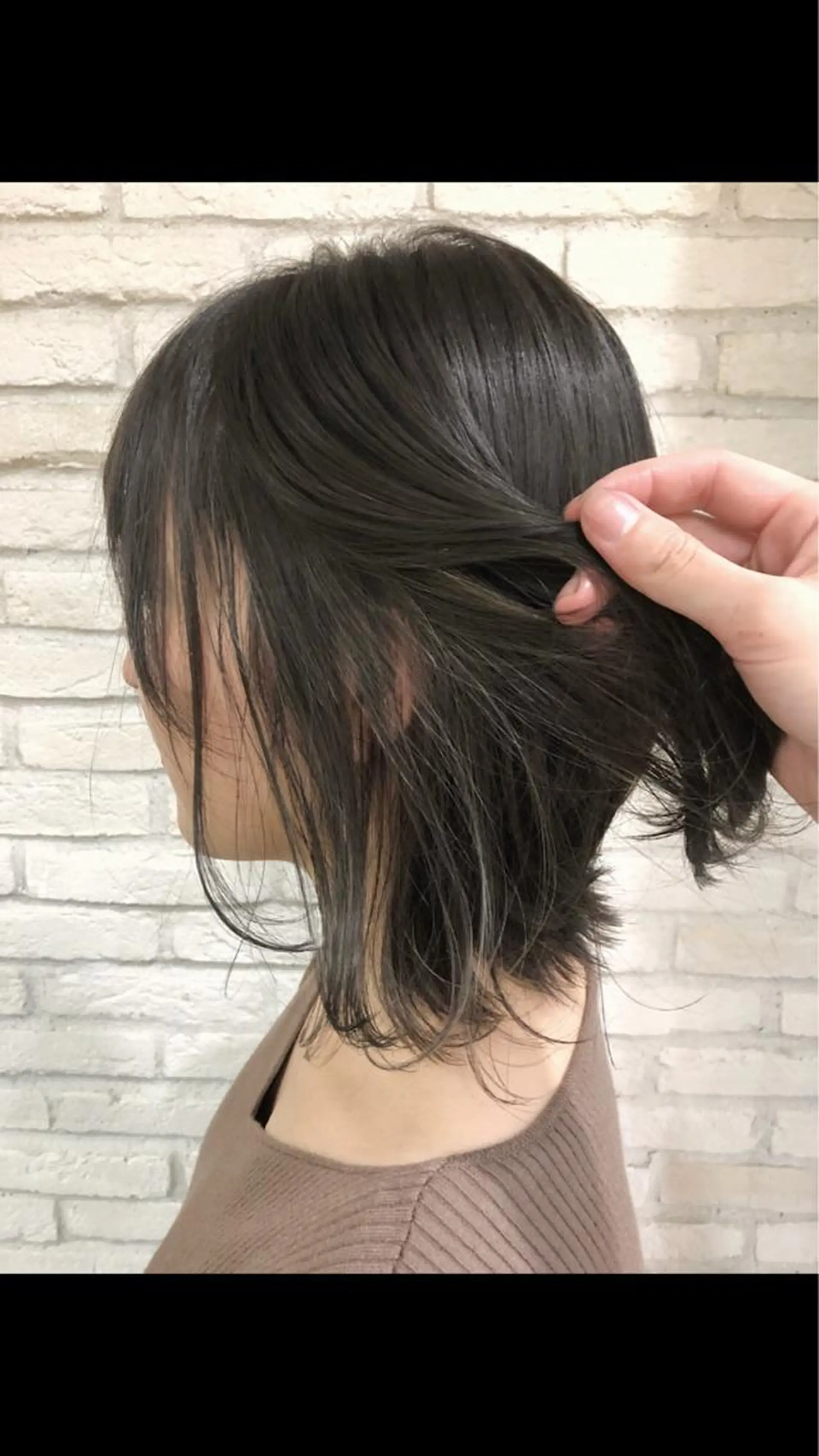 ミディアム カラー ボブレイヤー ハイライトカラー ボブ ハイライト レイヤーカット oggi +KENJE所属・大平 美沙のヘアスタイル