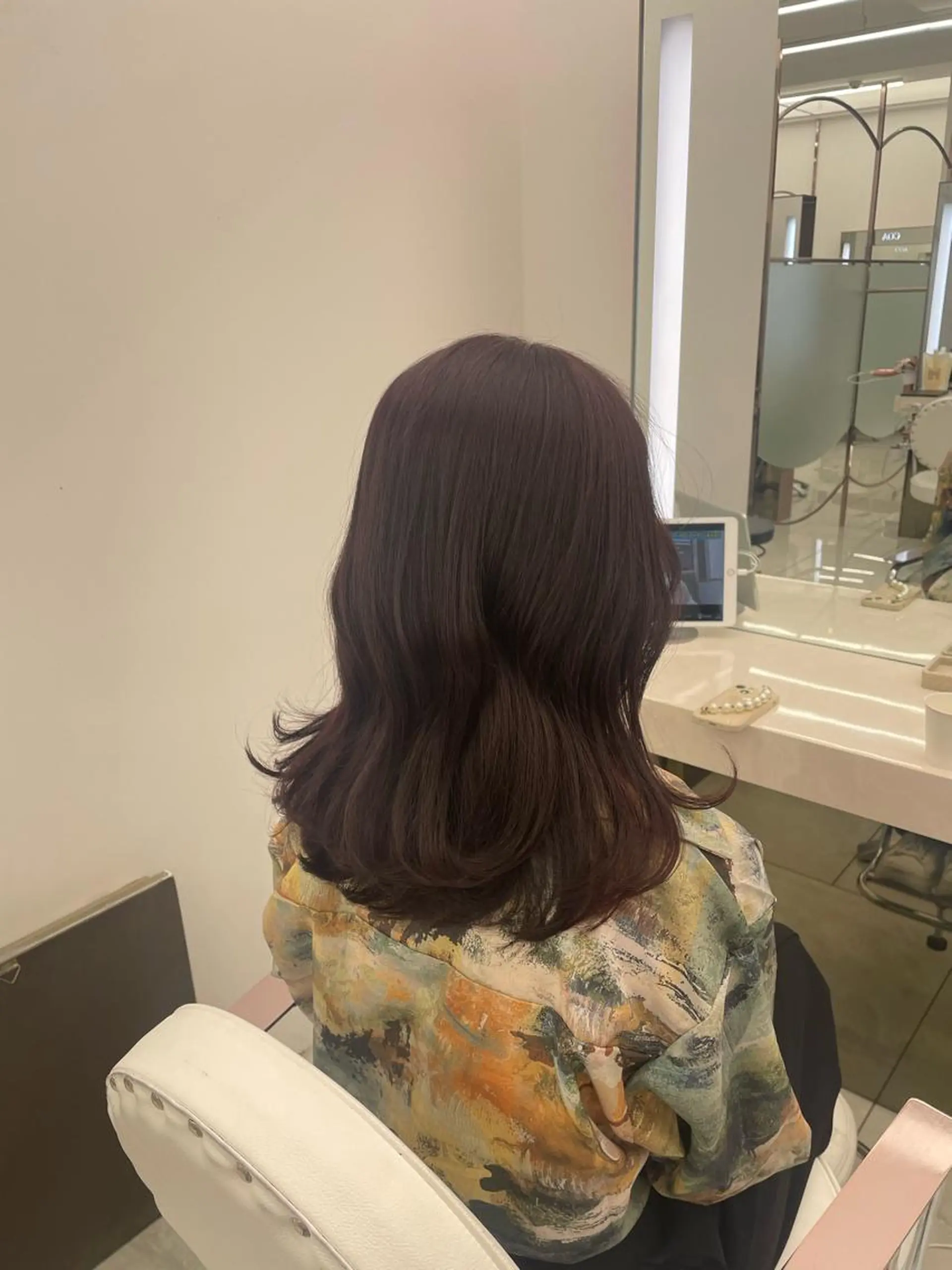 ミディアム カラー ブラウンカラー ピンクカラー ピンクブラウン COA GINZA/ 相澤謙心のヘアスタイル