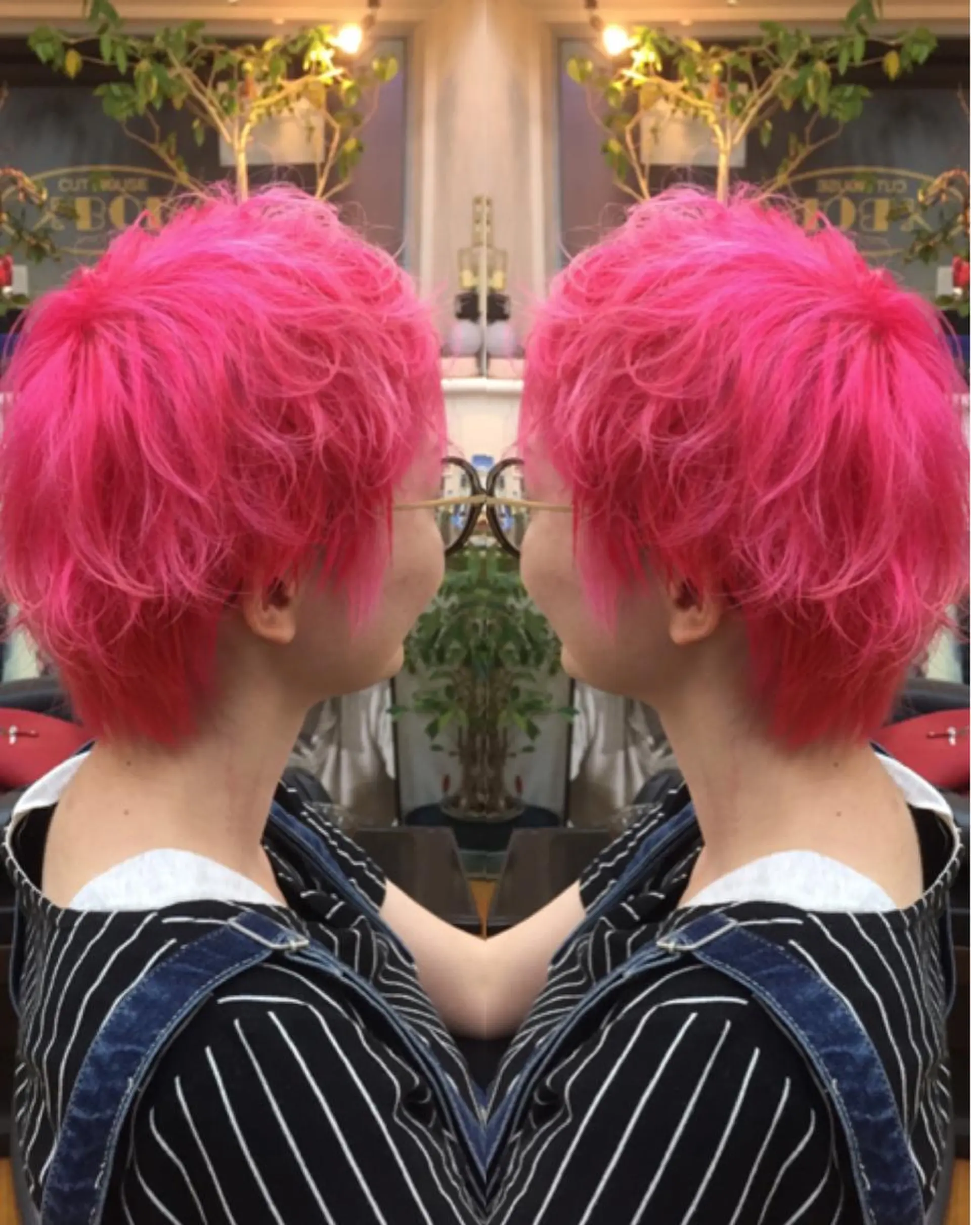 ショート カラー パーマ ブリーチ ピンクカラー ヘアカラー トリートメント BOB所属・三輪 太一のヘアスタイル