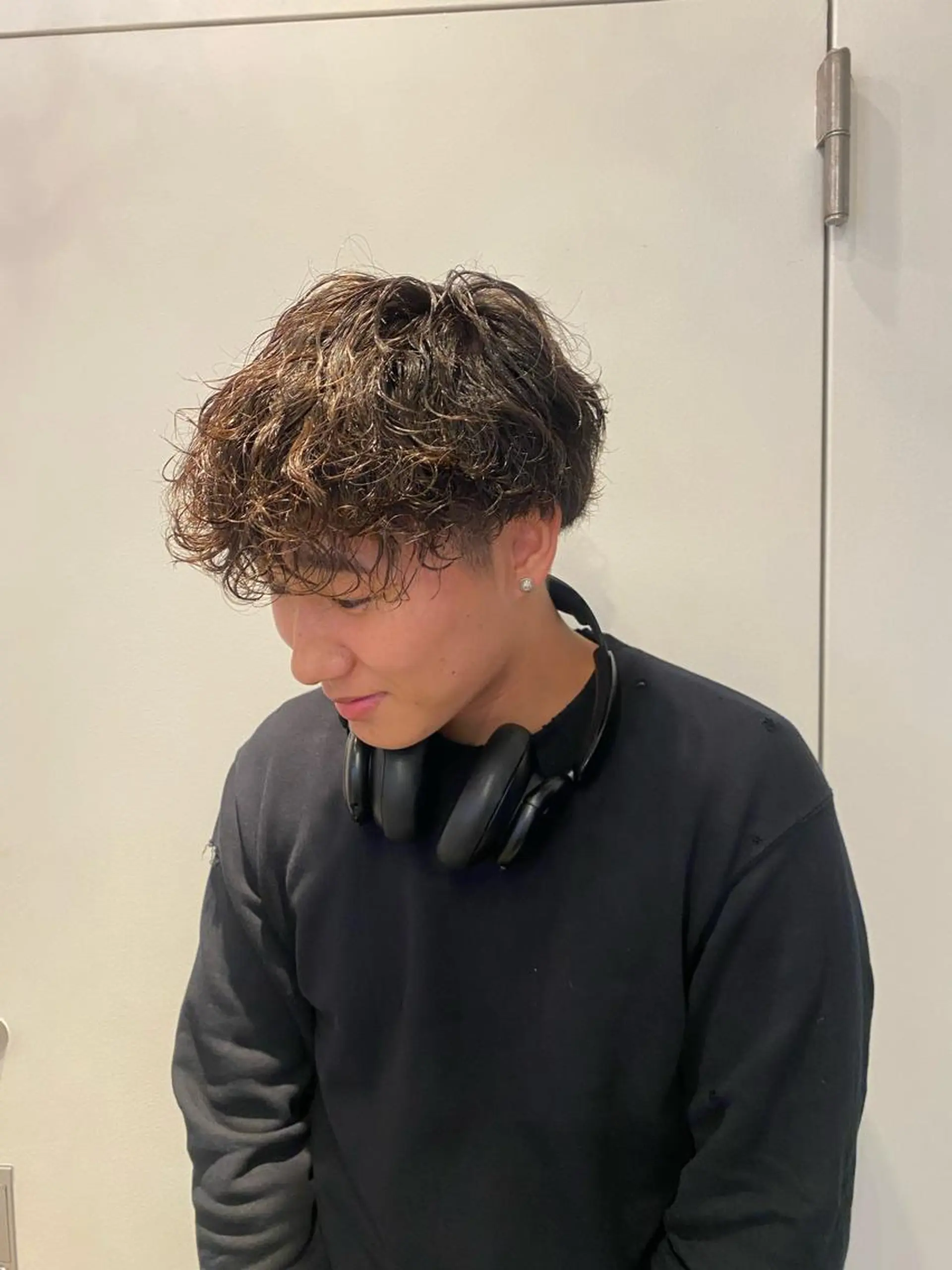 パーマ メンズ カット パーマ トリートメント レイヤーボブ/ 艶カラー/サナ🌼のヘアスタイル